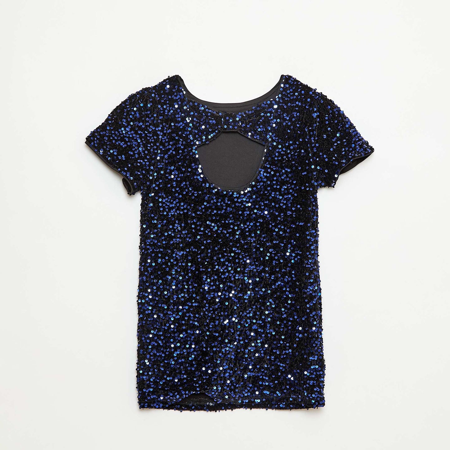 Robe courte velours avec sequins BLEU