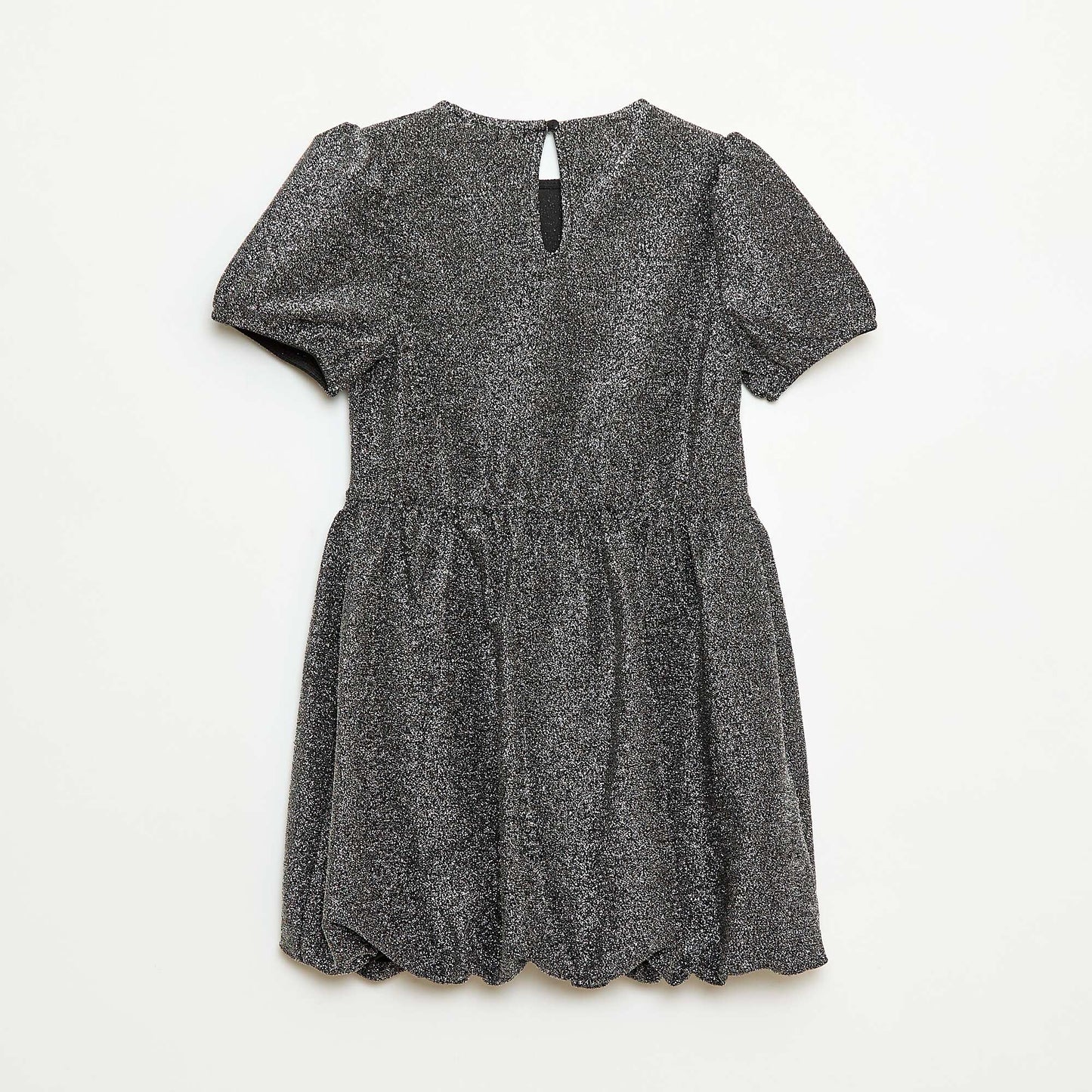 Robe à manches courtes avec paillettes all over GRIS