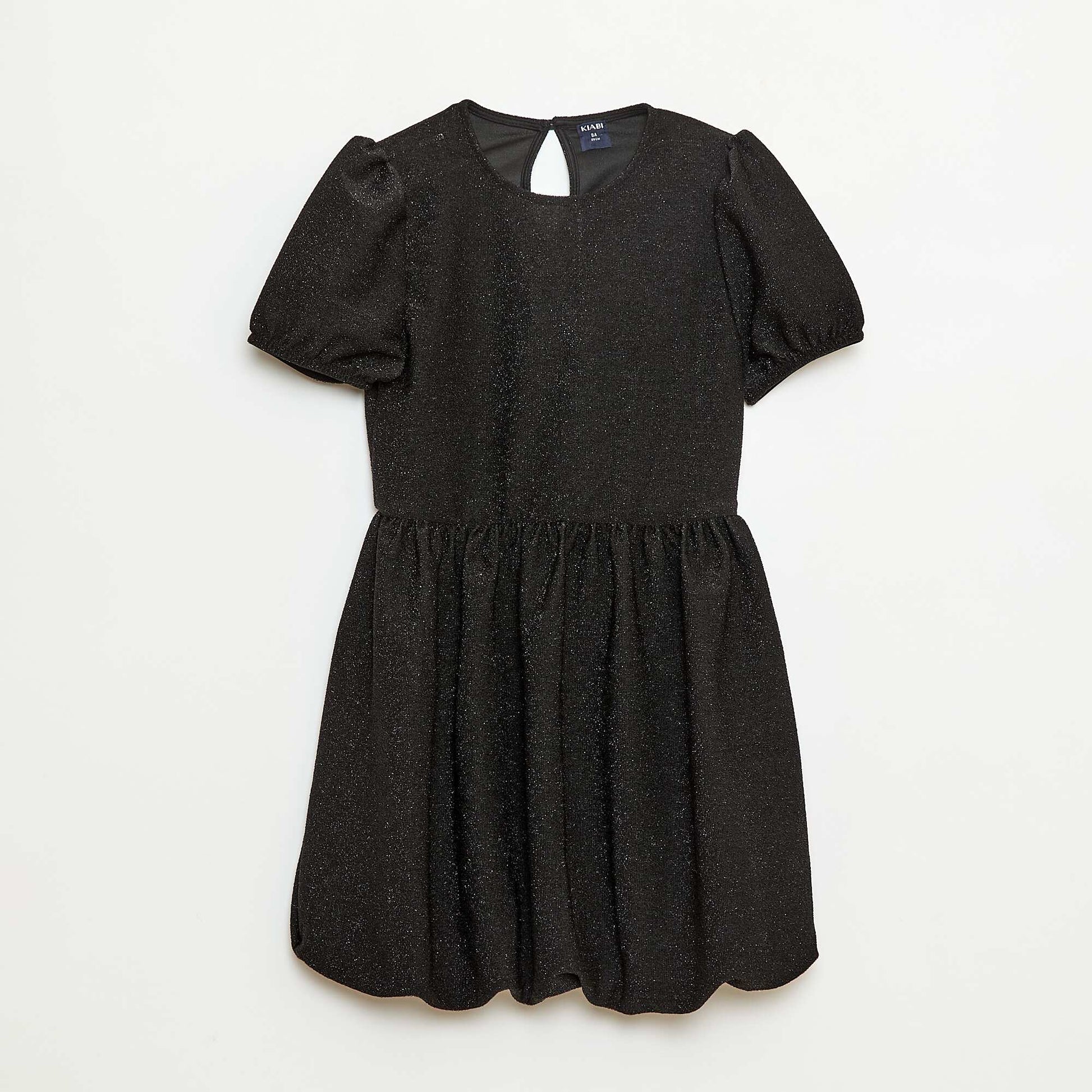 Robe à manches courtes avec paillettes all over NOIR