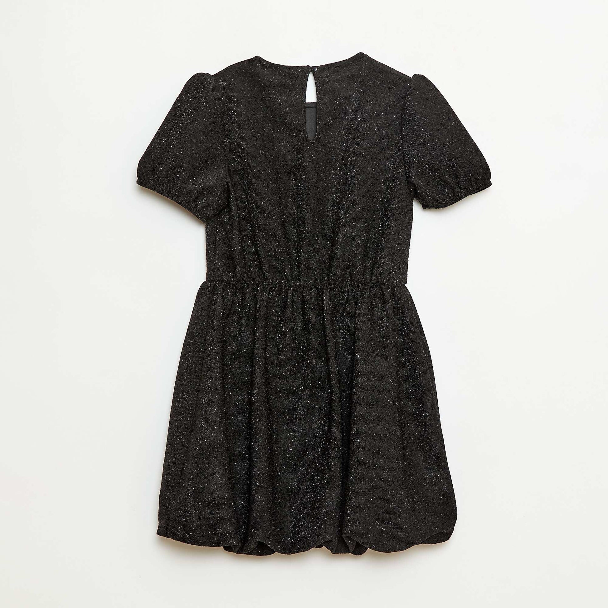Robe à manches courtes avec paillettes all over NOIR