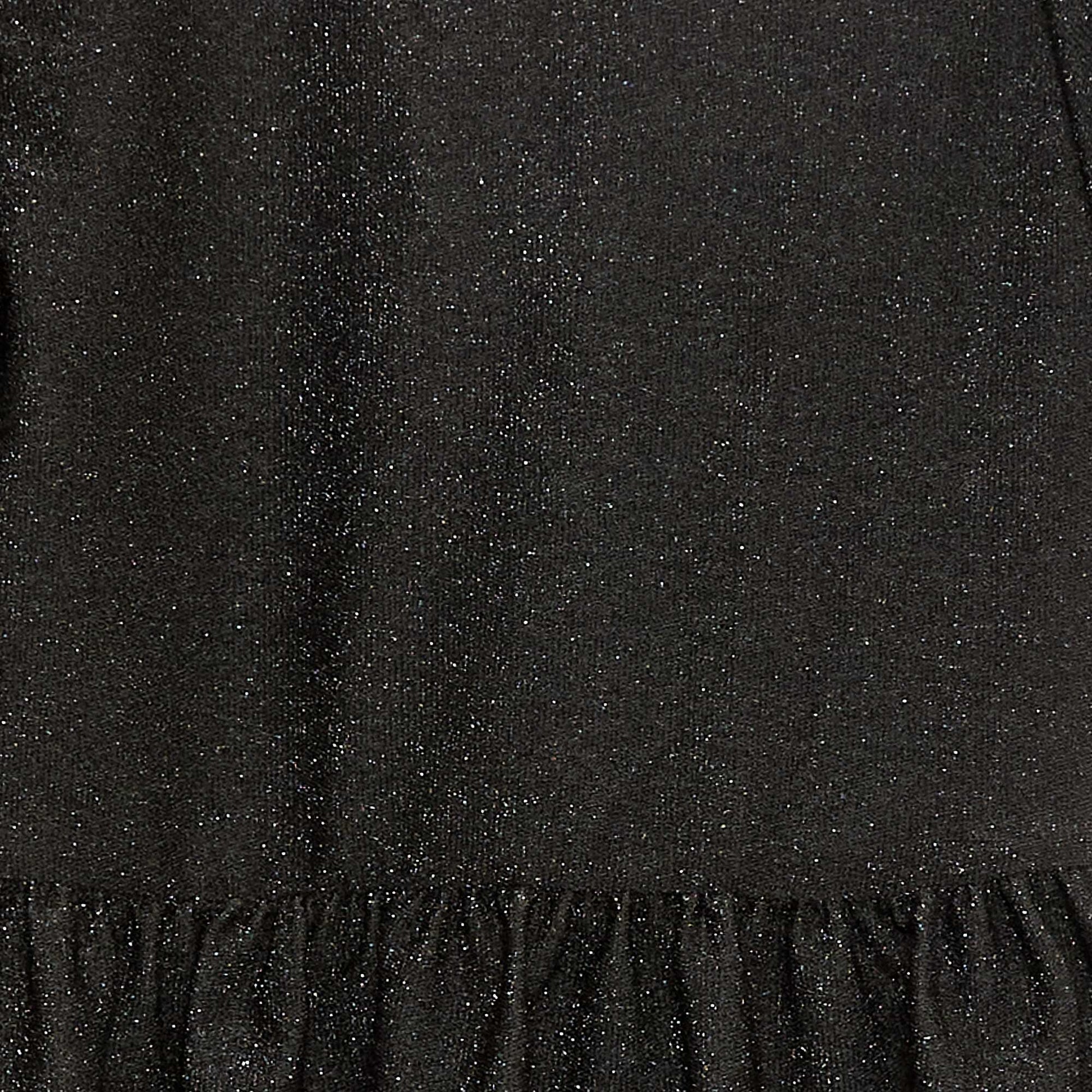 Robe à manches courtes avec paillettes all over NOIR