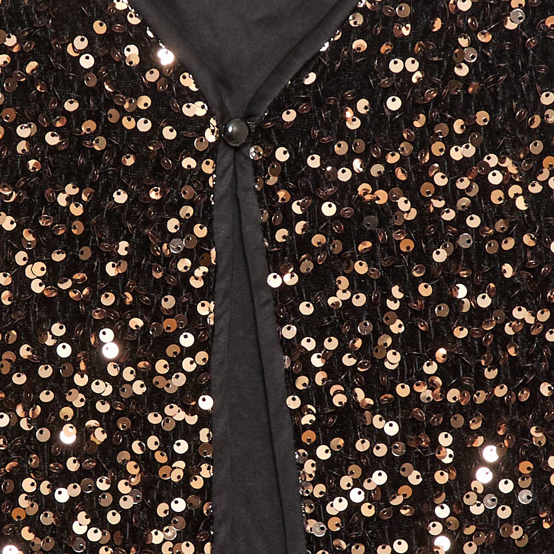 Gilet sans manches en velours avec sequins JAUNE
