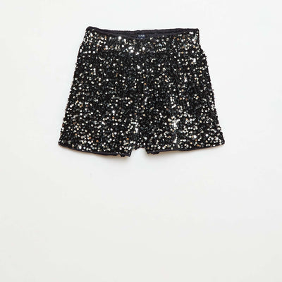 Short en sequins uni GRIS