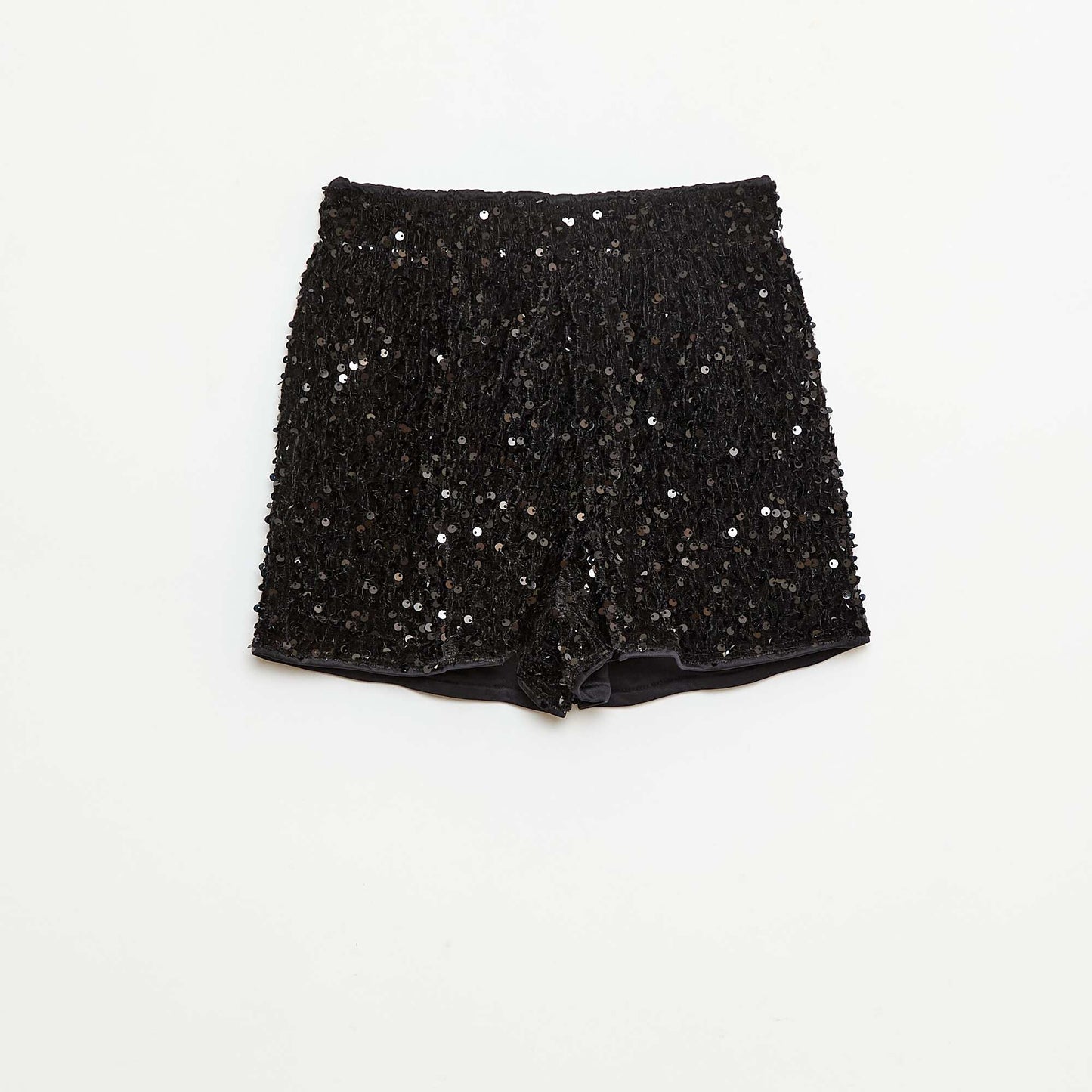 Short en sequins uni NOIR