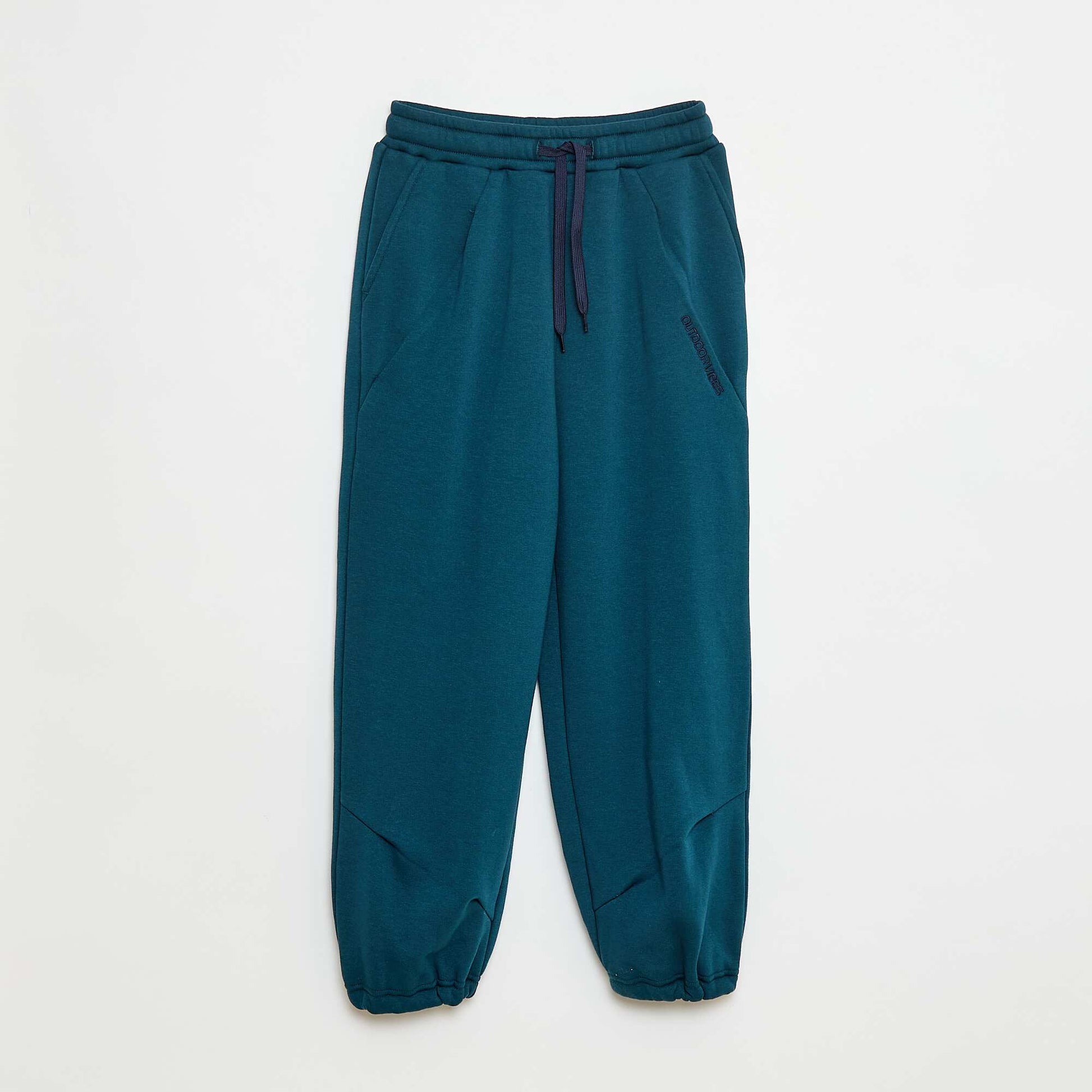 Jogging large uni en coton VERT