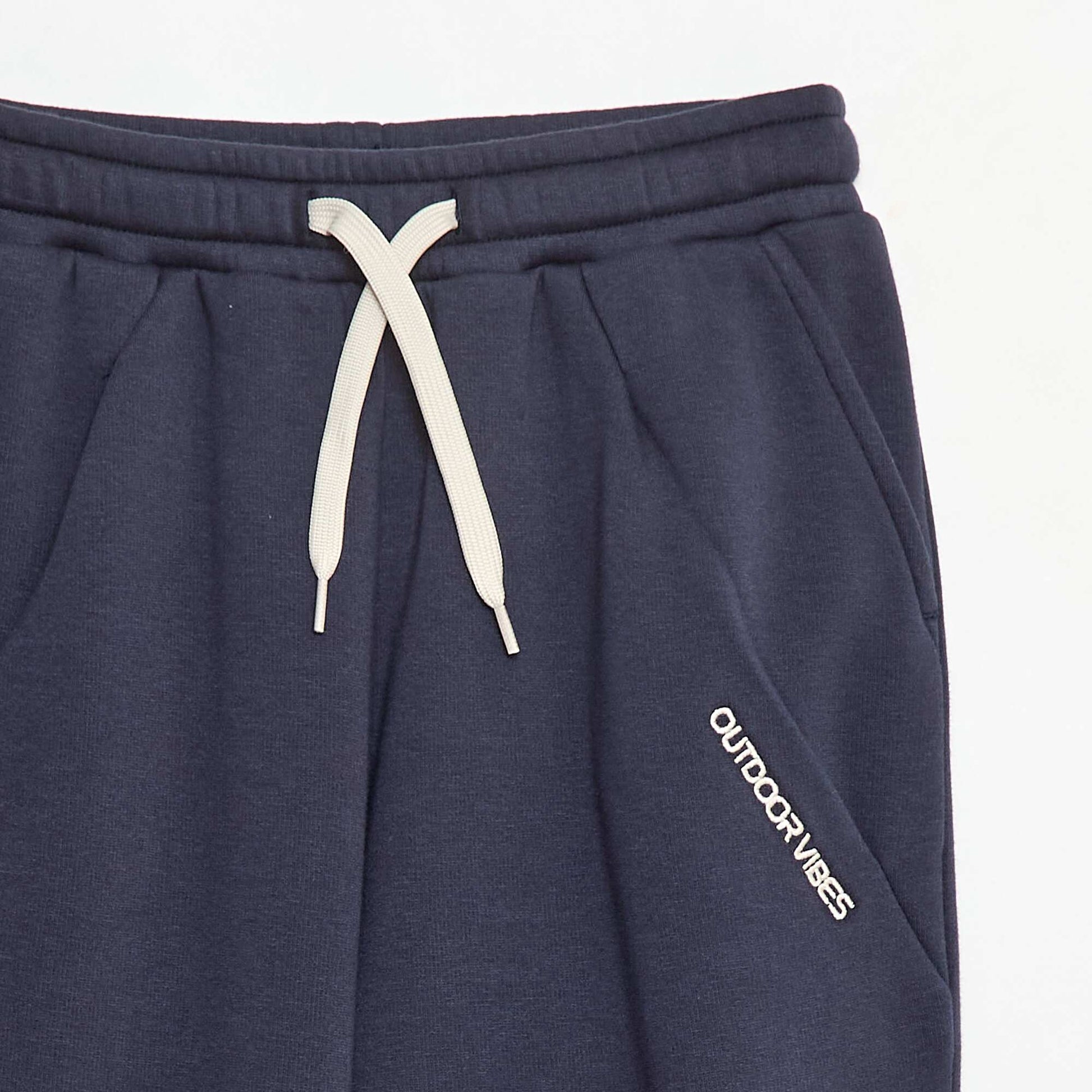 Jogging large uni en coton BLEU