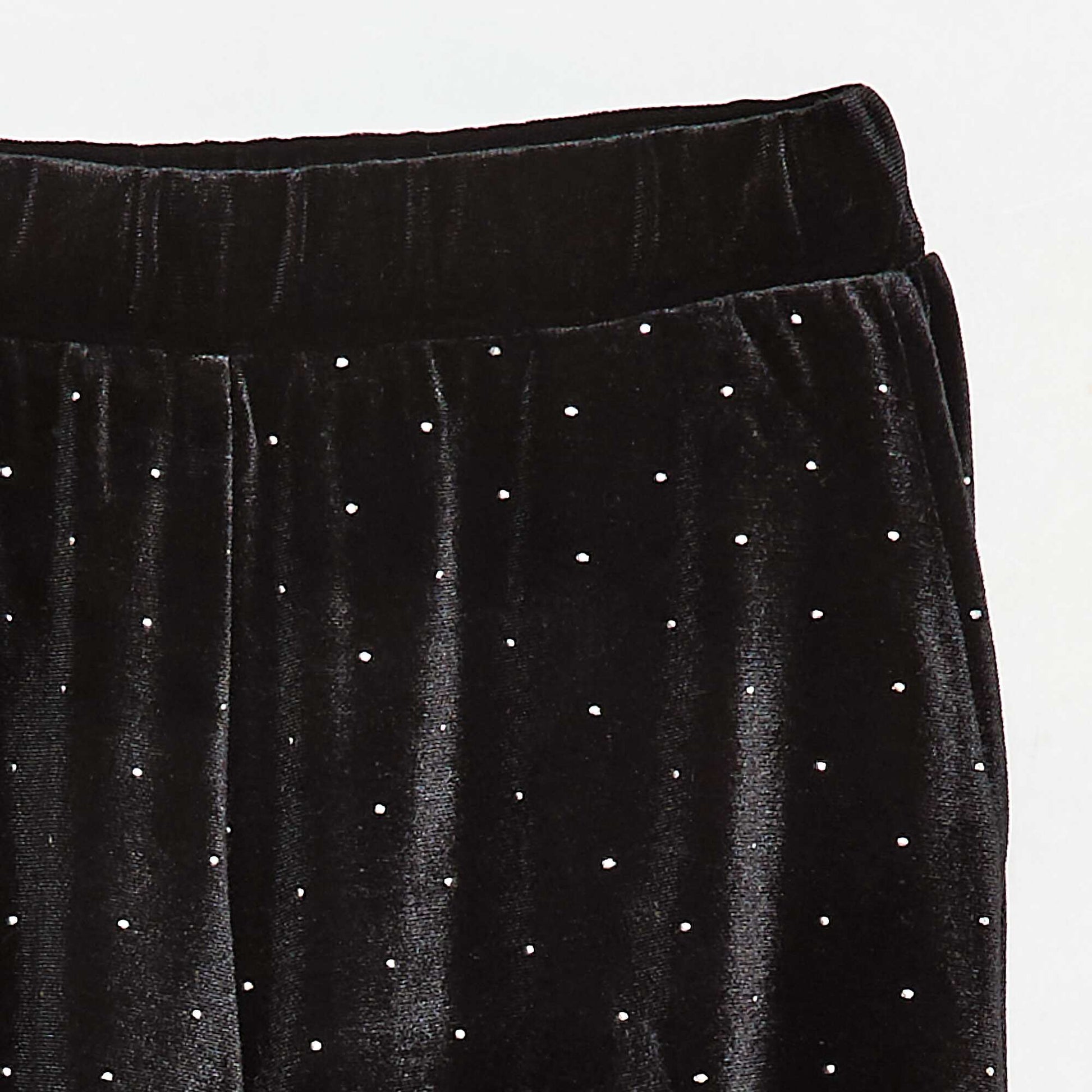 Pantalon wide leg en velours uni NOIR