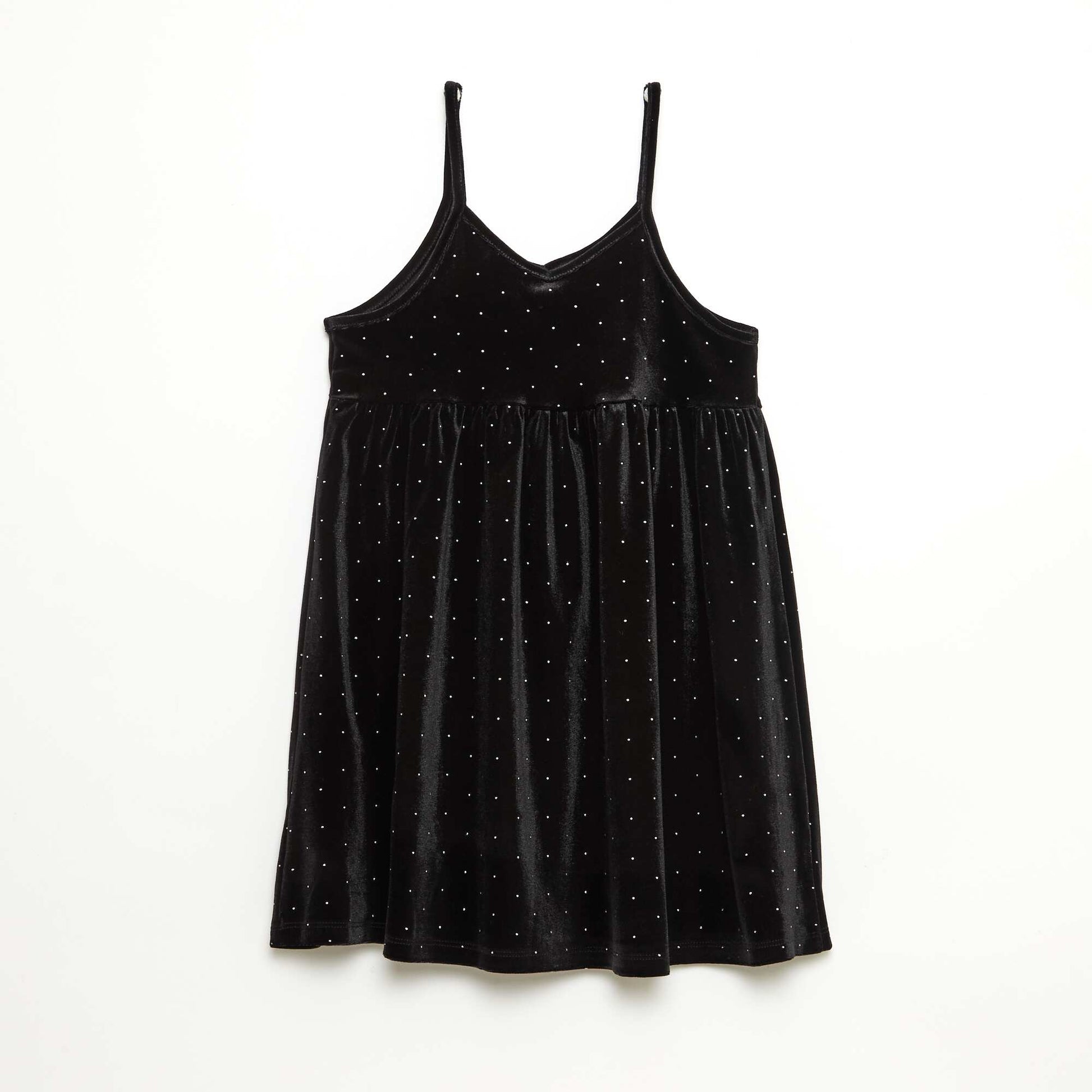 Robe 2 en 1 en velours avec strass NOIR
