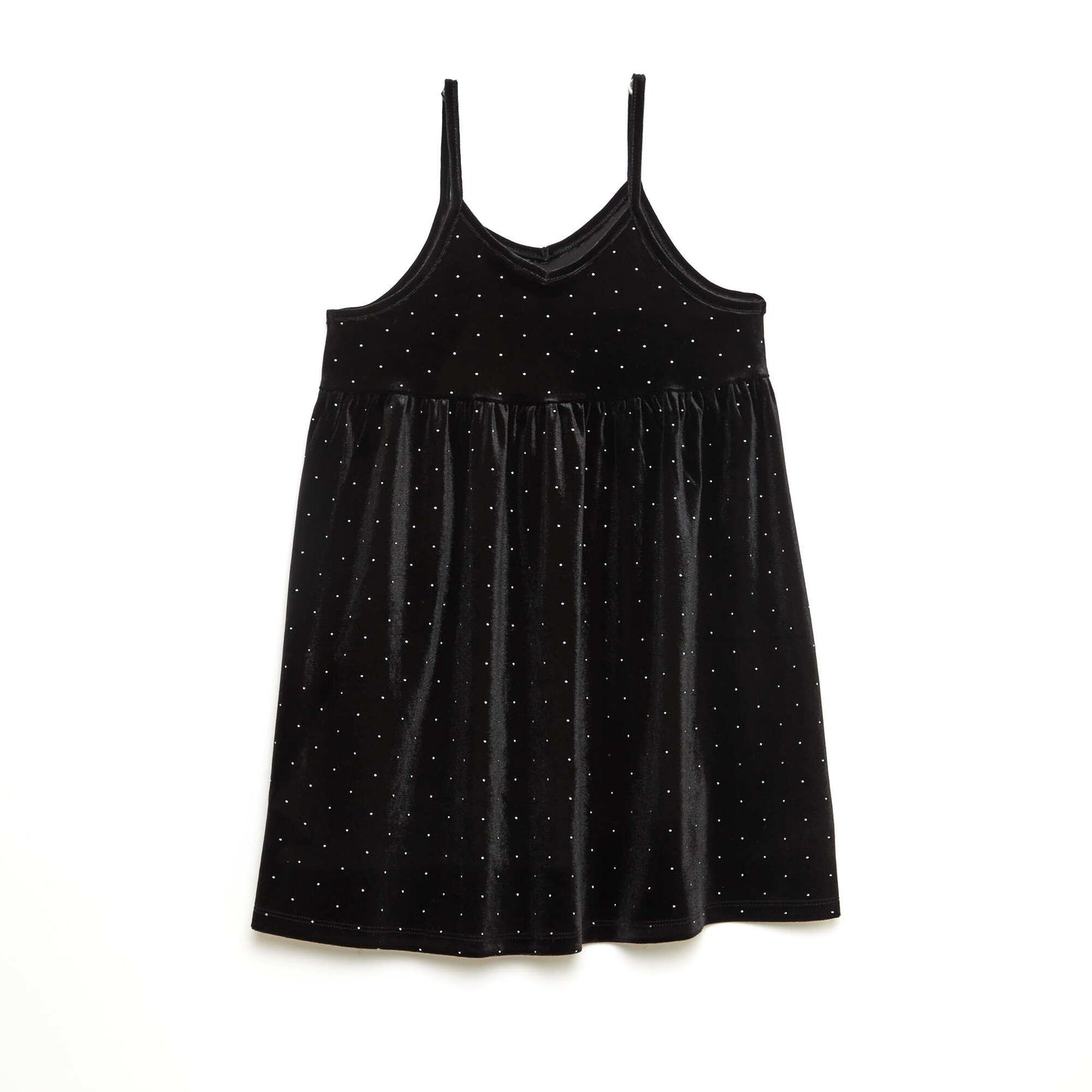 Robe 2 en 1 en velours avec strass NOIR