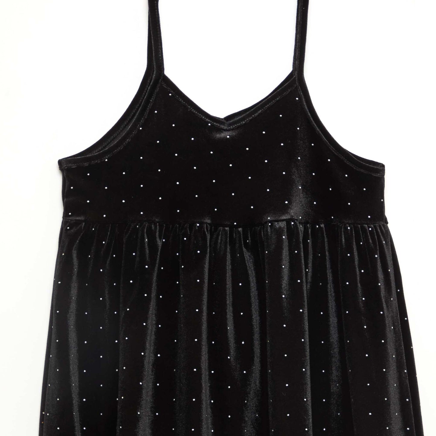 Robe 2 en 1 en velours avec strass NOIR