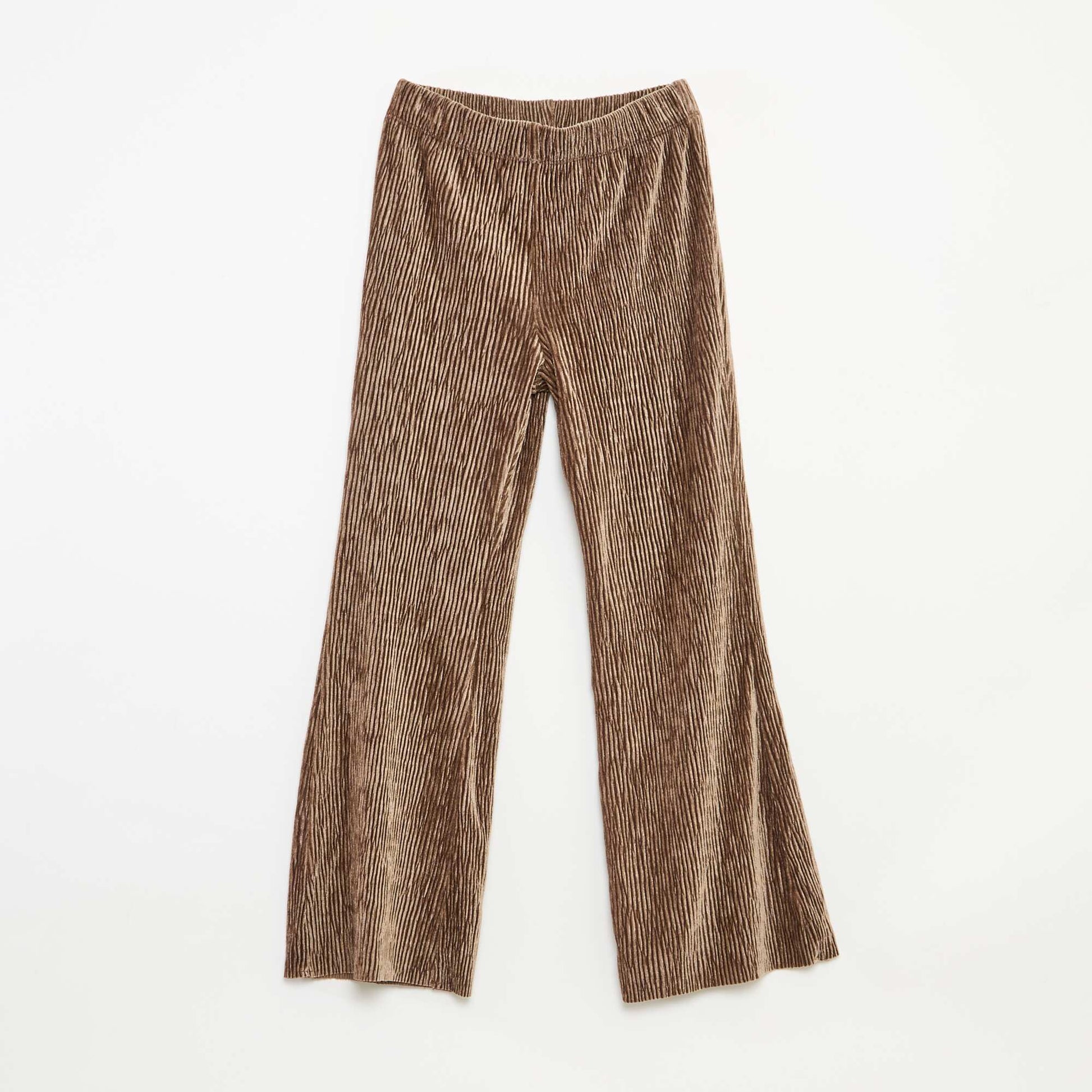 Legging flare fit en texture velours BEIGE