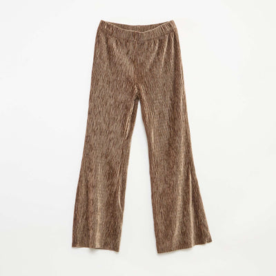 Legging flare fit en texture velours BEIGE