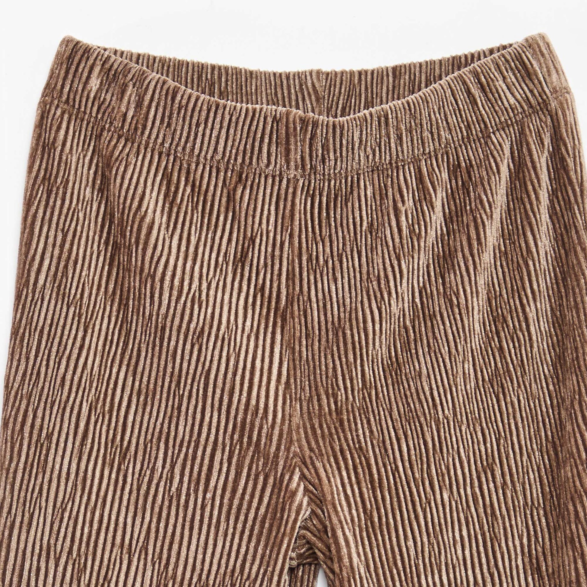 Legging flare fit en texture velours BEIGE