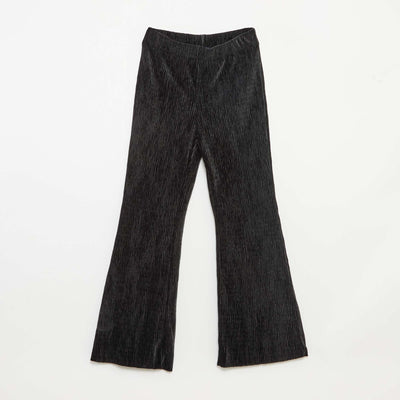 Legging flare fit en texture velours NOIR