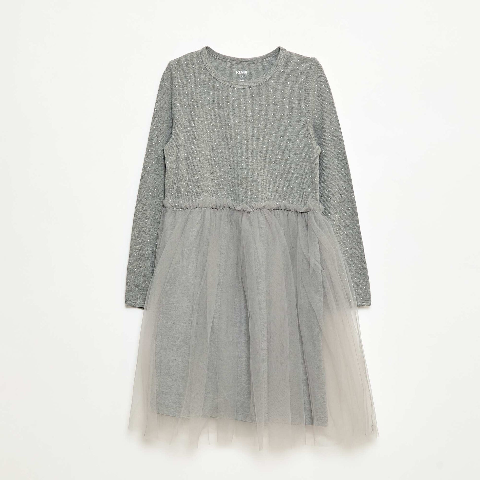 Robe avec effet 2 en 1 avec base en tulle GRIS