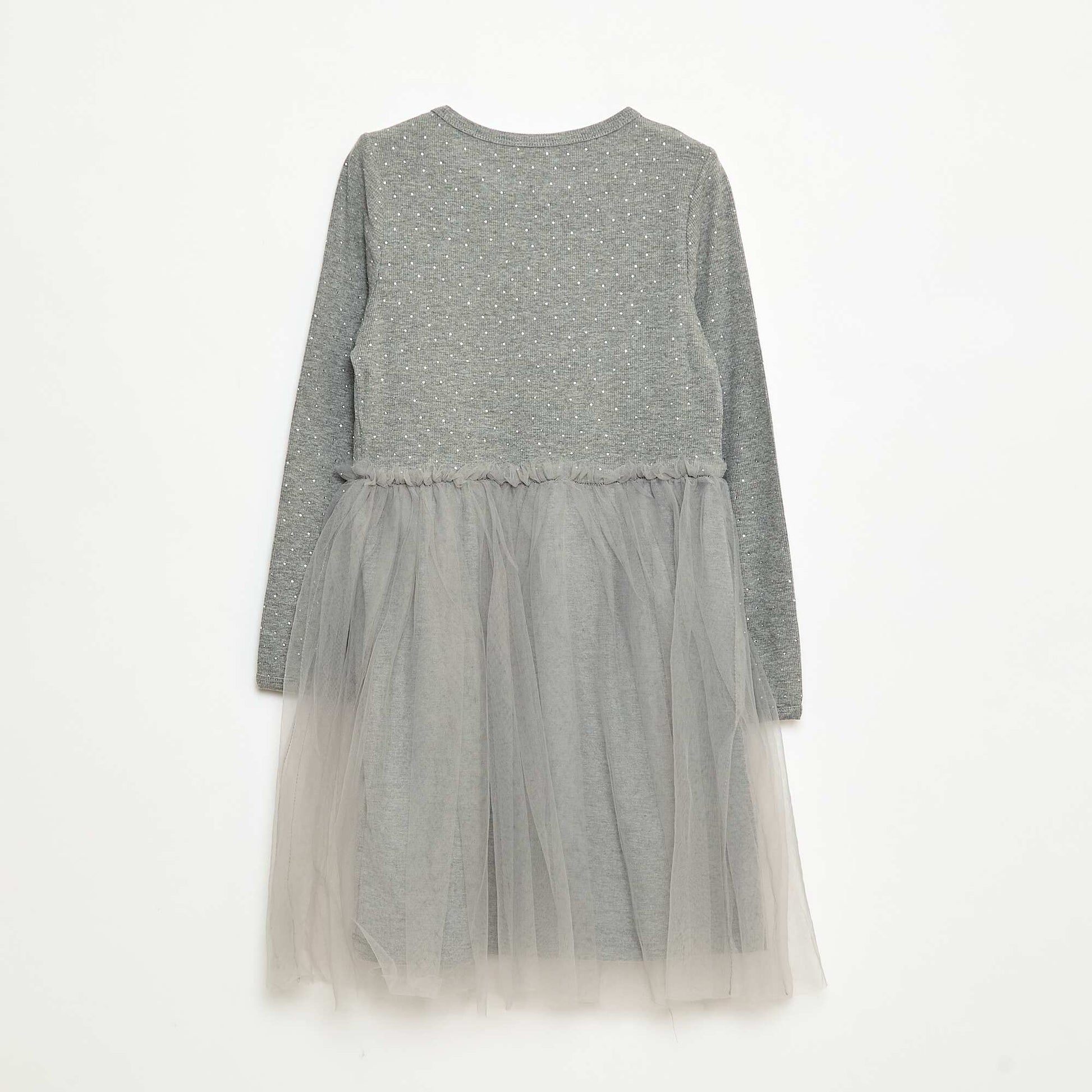 Robe avec effet 2 en 1 avec base en tulle GRIS