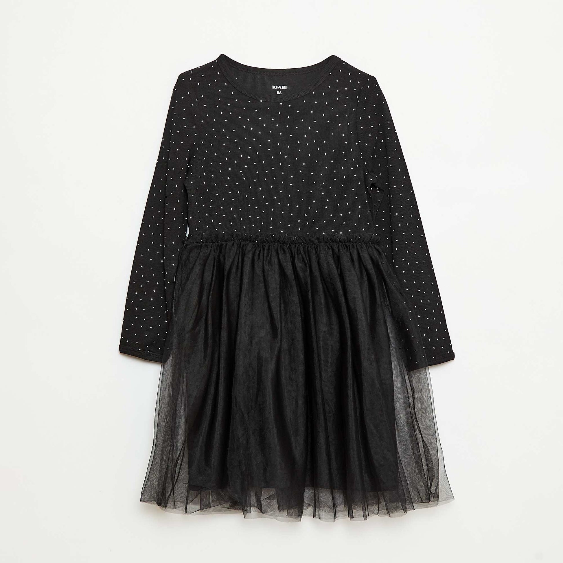 Robe avec effet 2 en 1 avec base en tulle NOIR