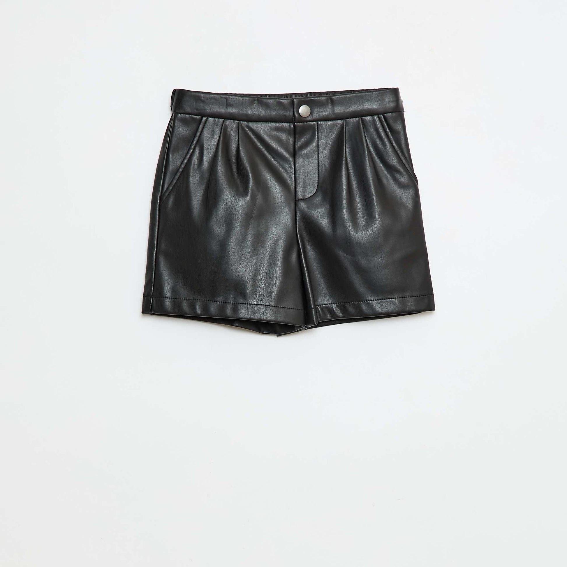 Short court faux cuir NOIR
