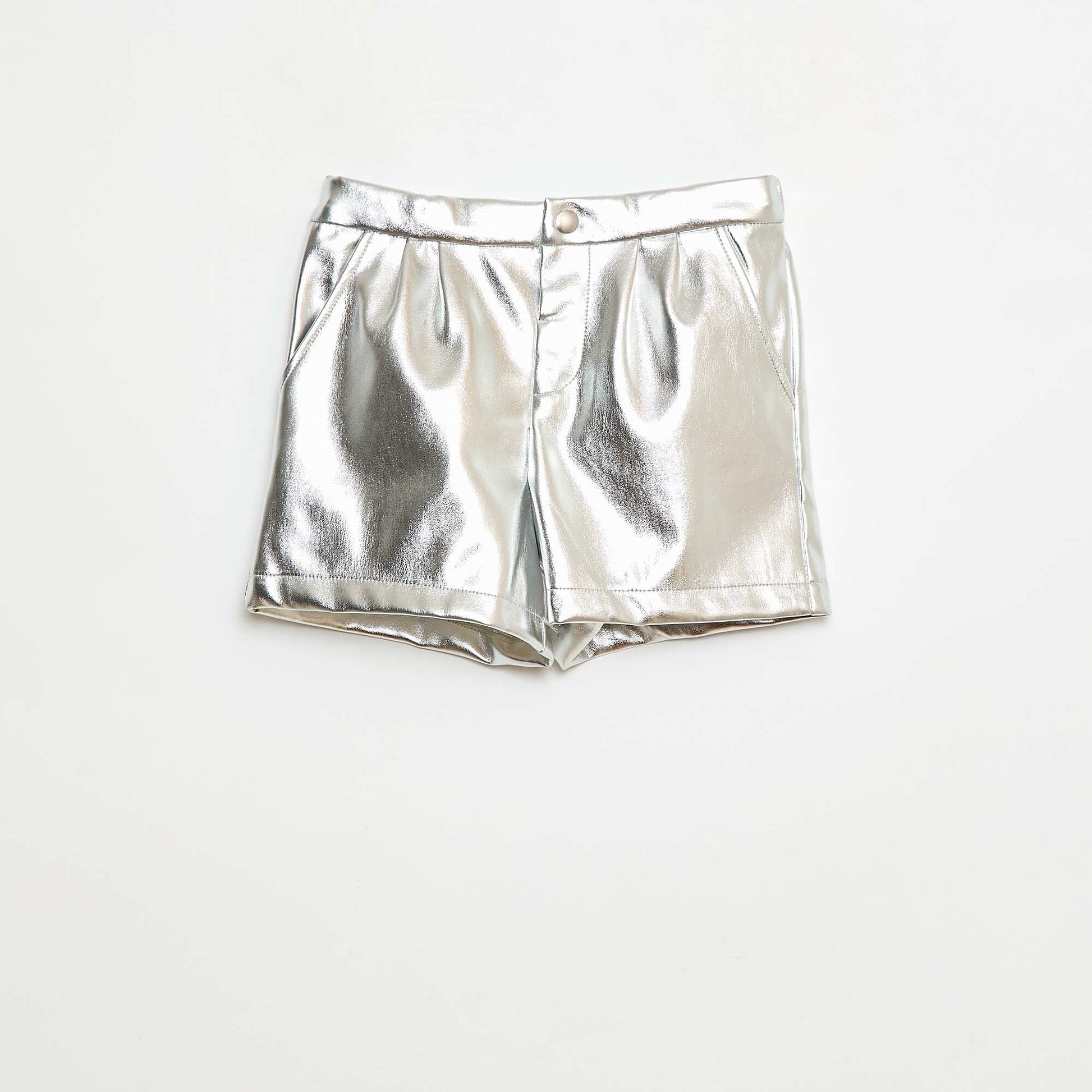 Short court faux cuir GRIS