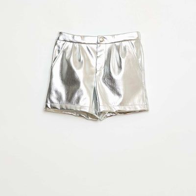 Short court faux cuir GRIS