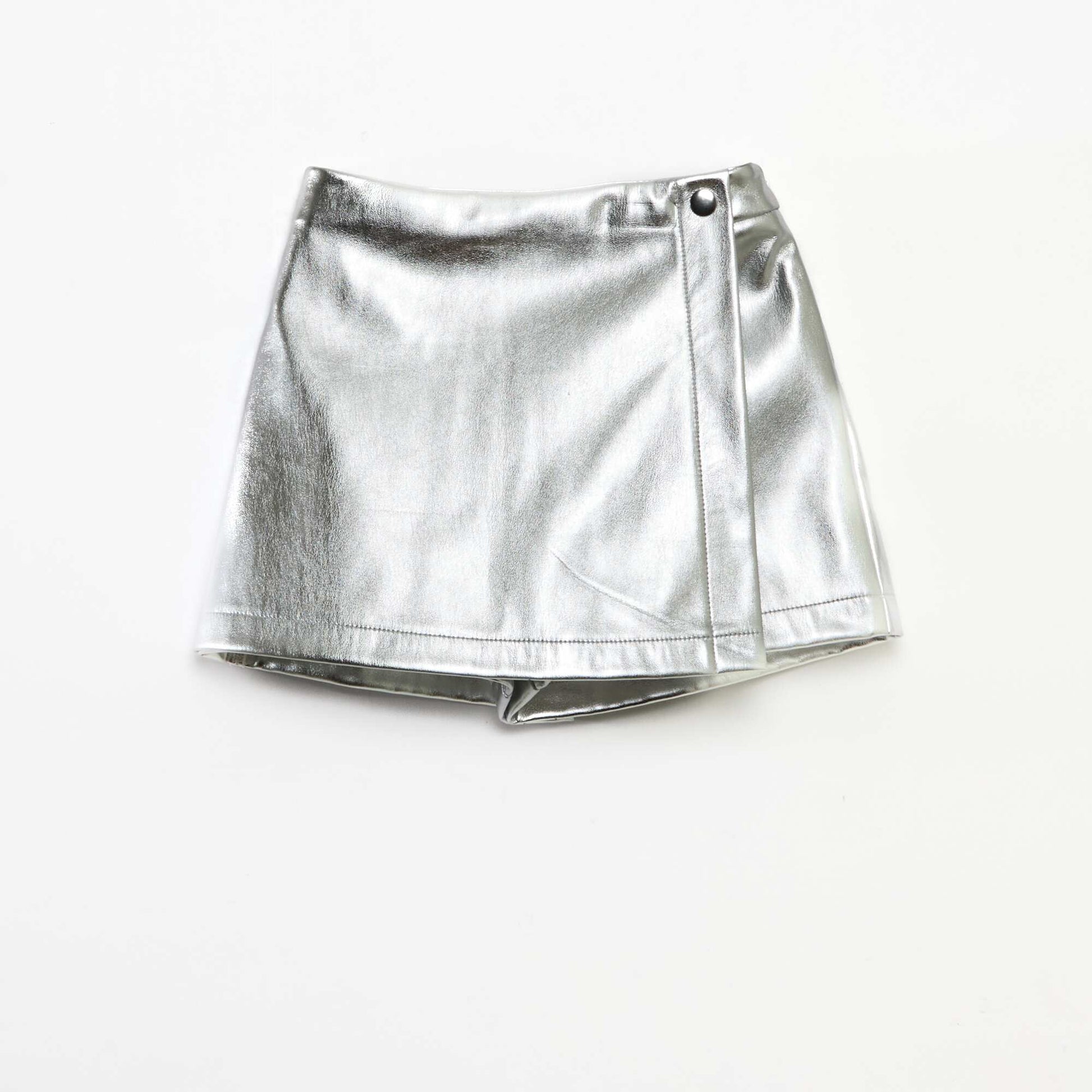 Jupe courte en faux cuir GRIS