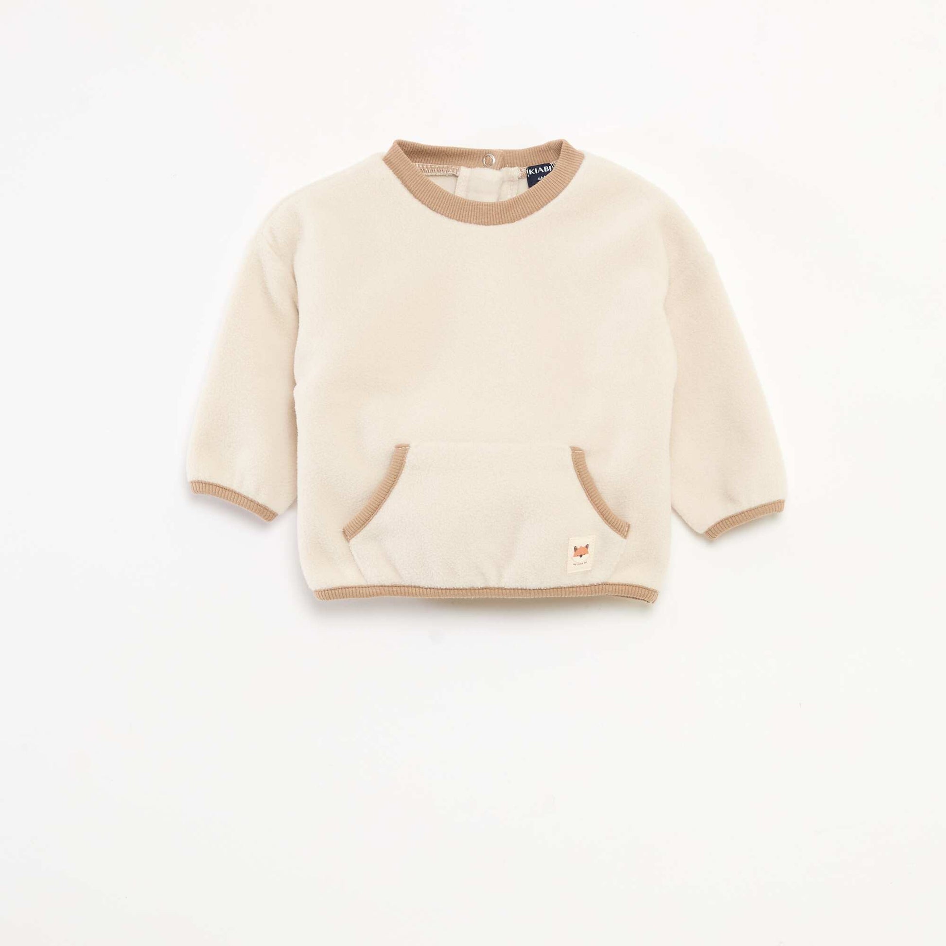 Sweat en polaire avec poche kangourou BLANC