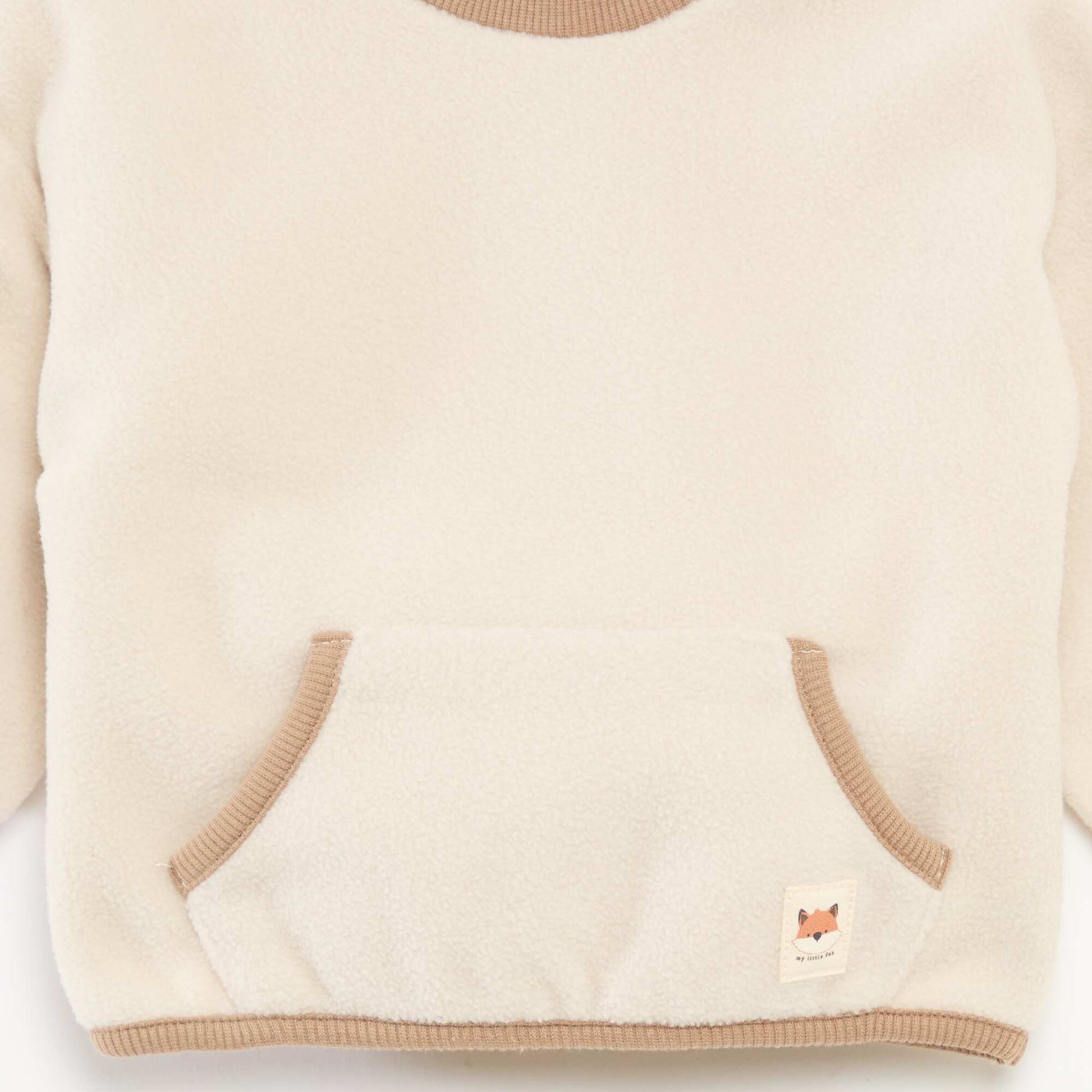 Sweat en polaire avec poche kangourou BLANC