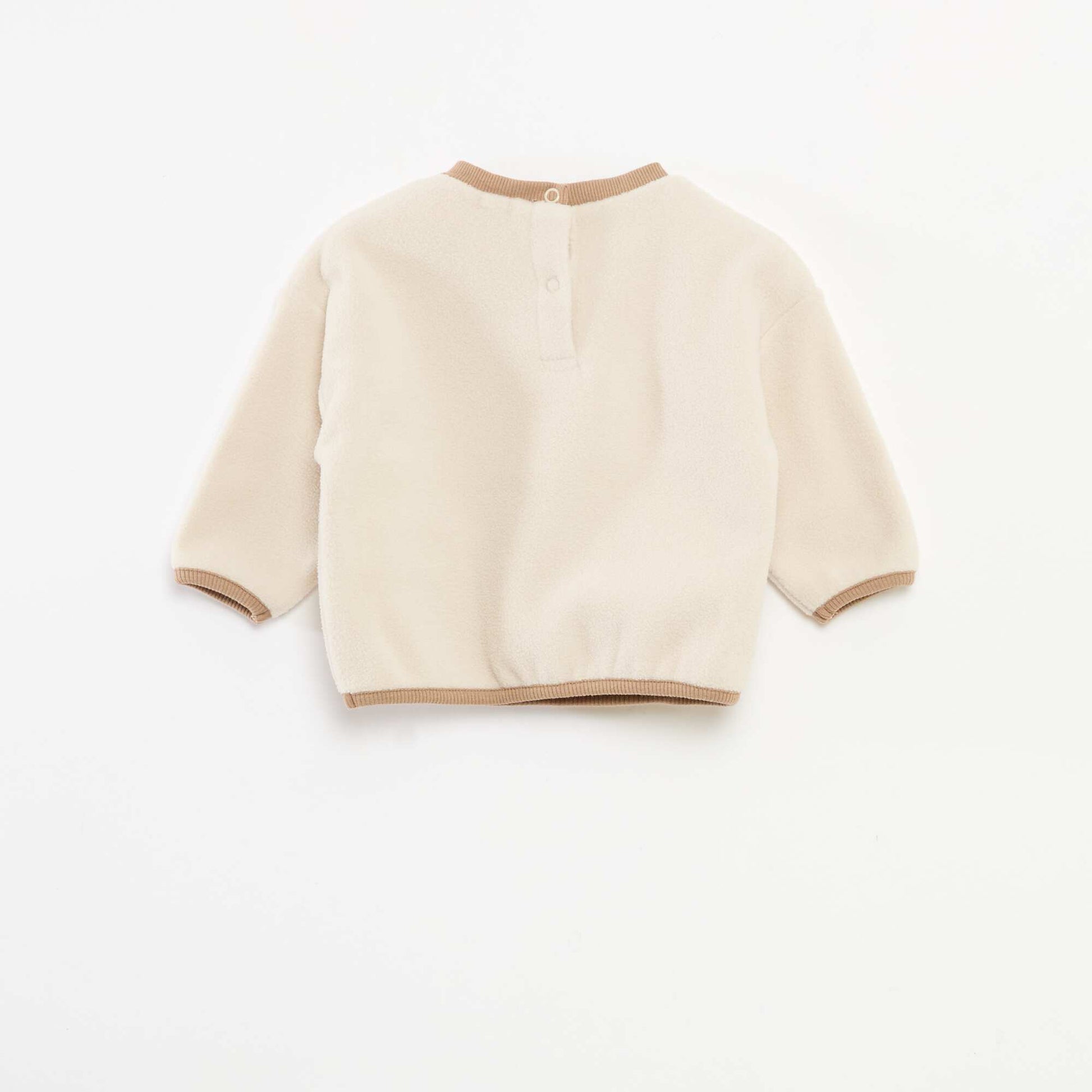Sweat en polaire avec poche kangourou BLANC