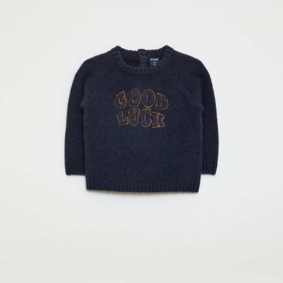 Pull jacquard rayé BLEU