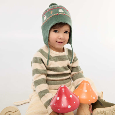 Pull jacquard rayé VERT