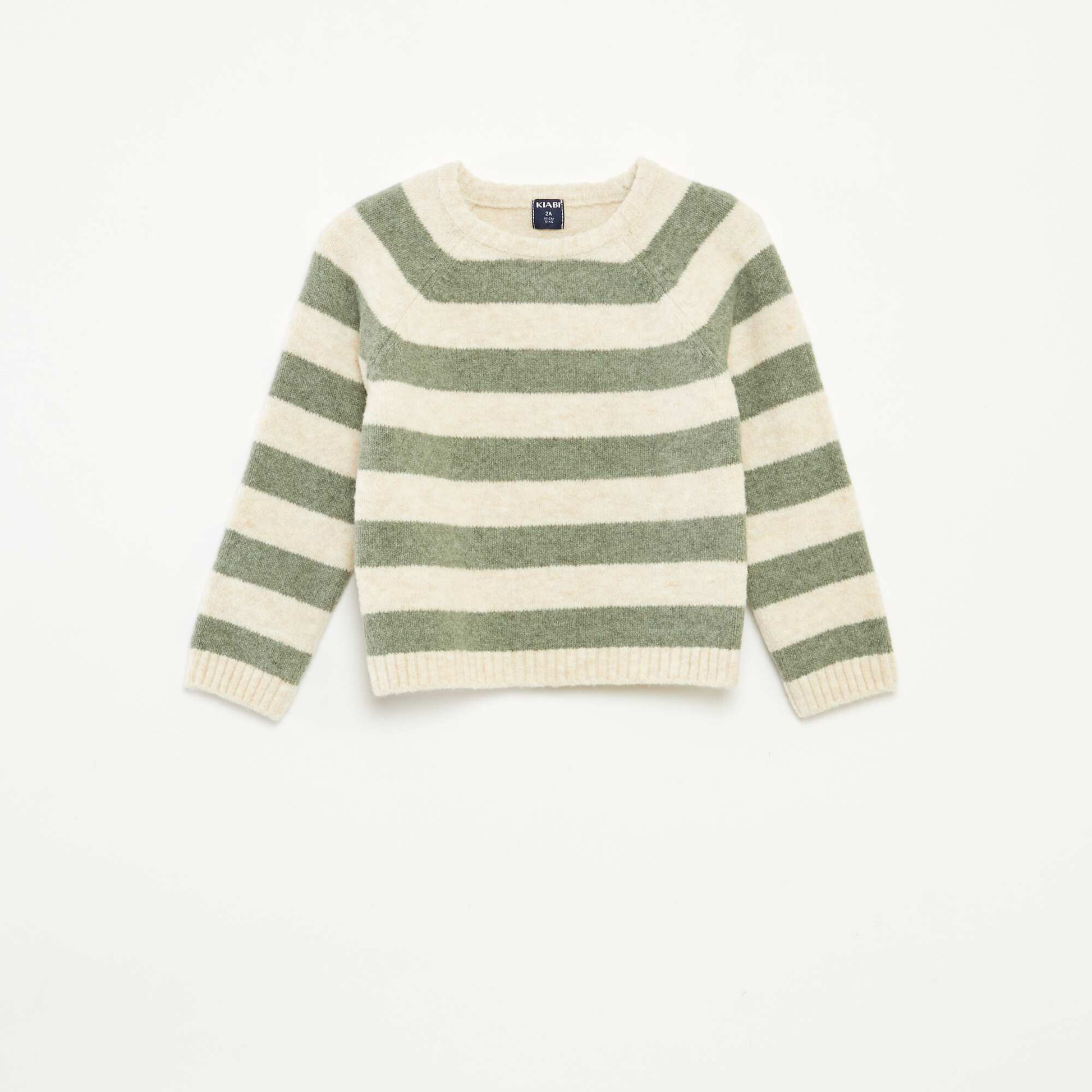 Pull jacquard rayé VERT