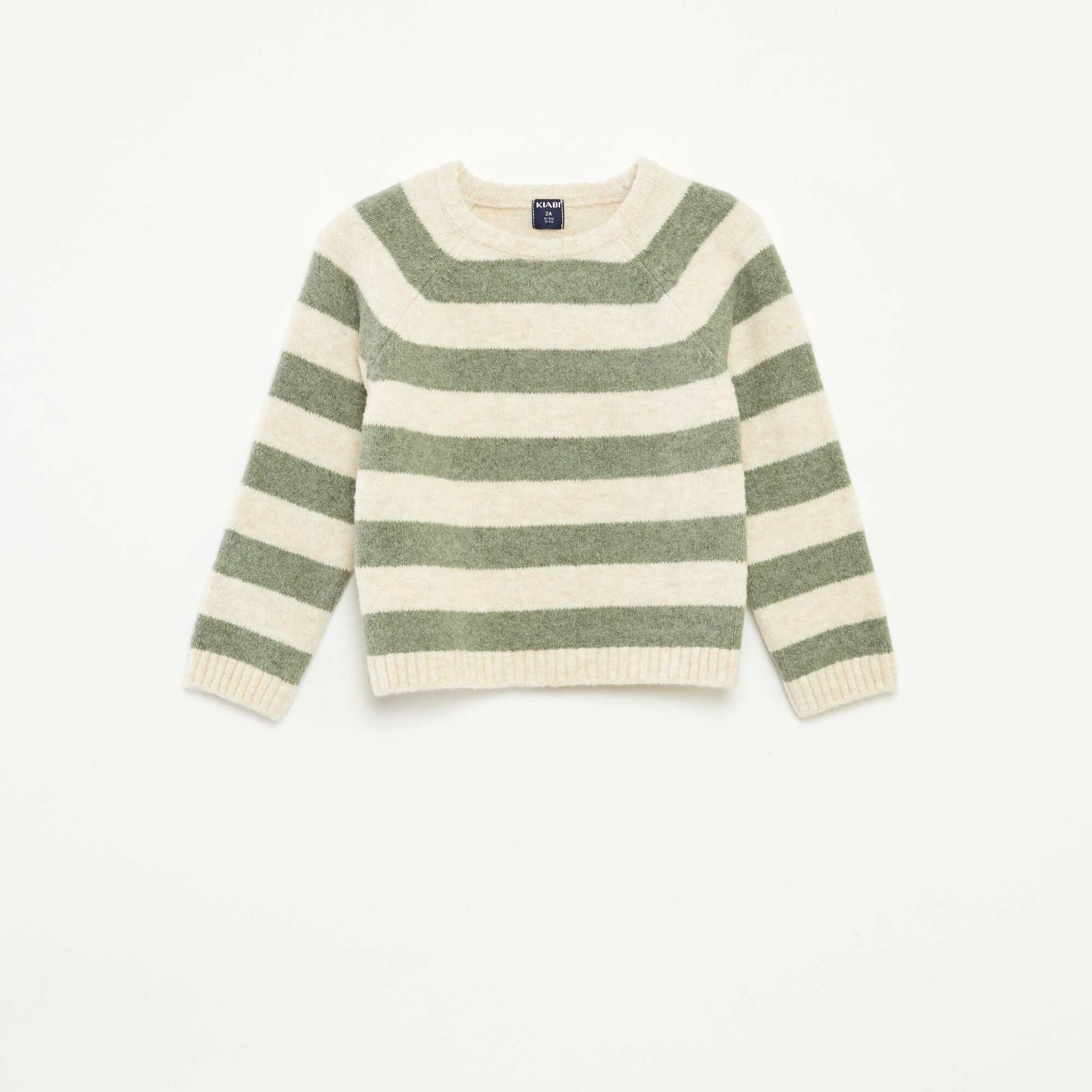 Pull jacquard rayé VERT