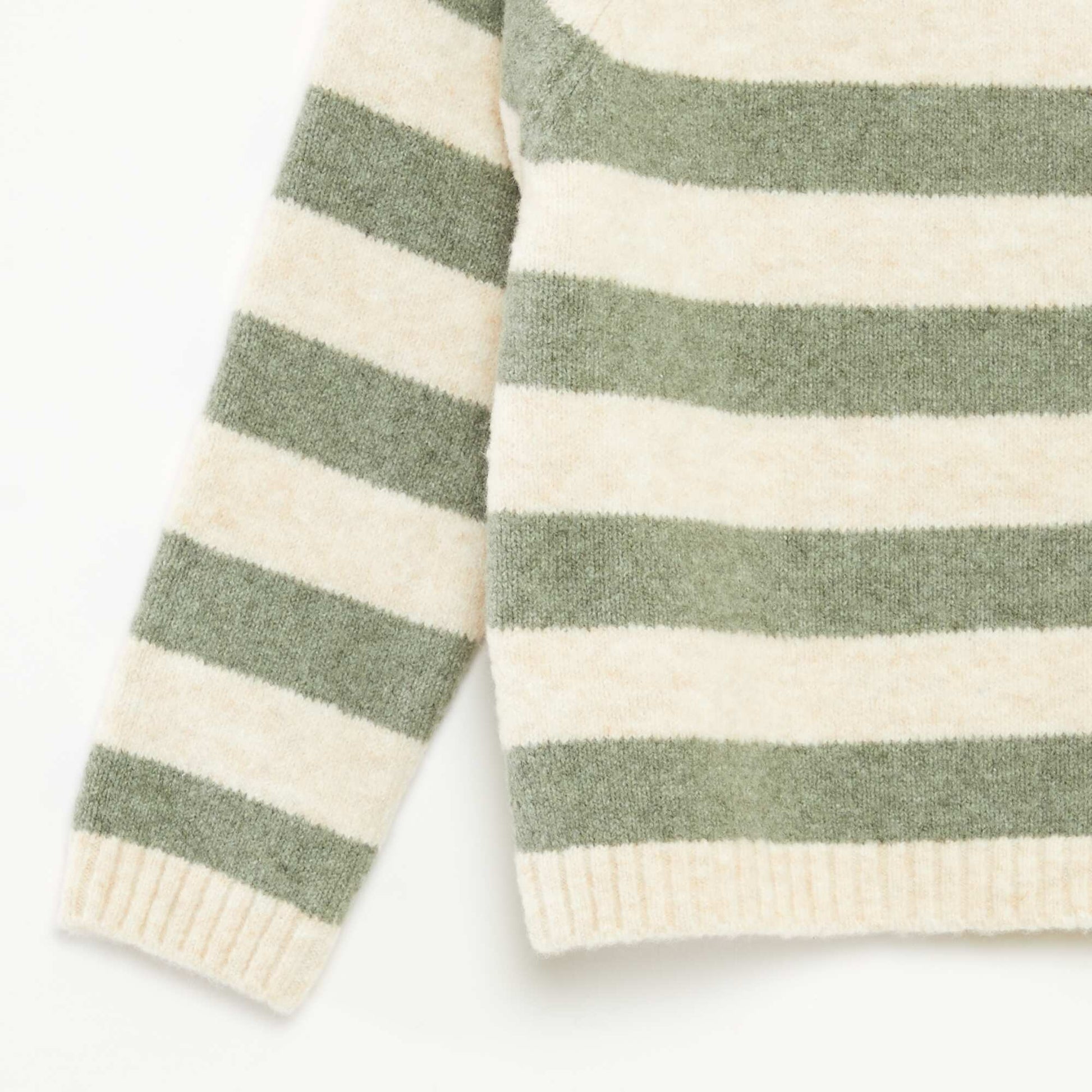 Pull jacquard rayé VERT