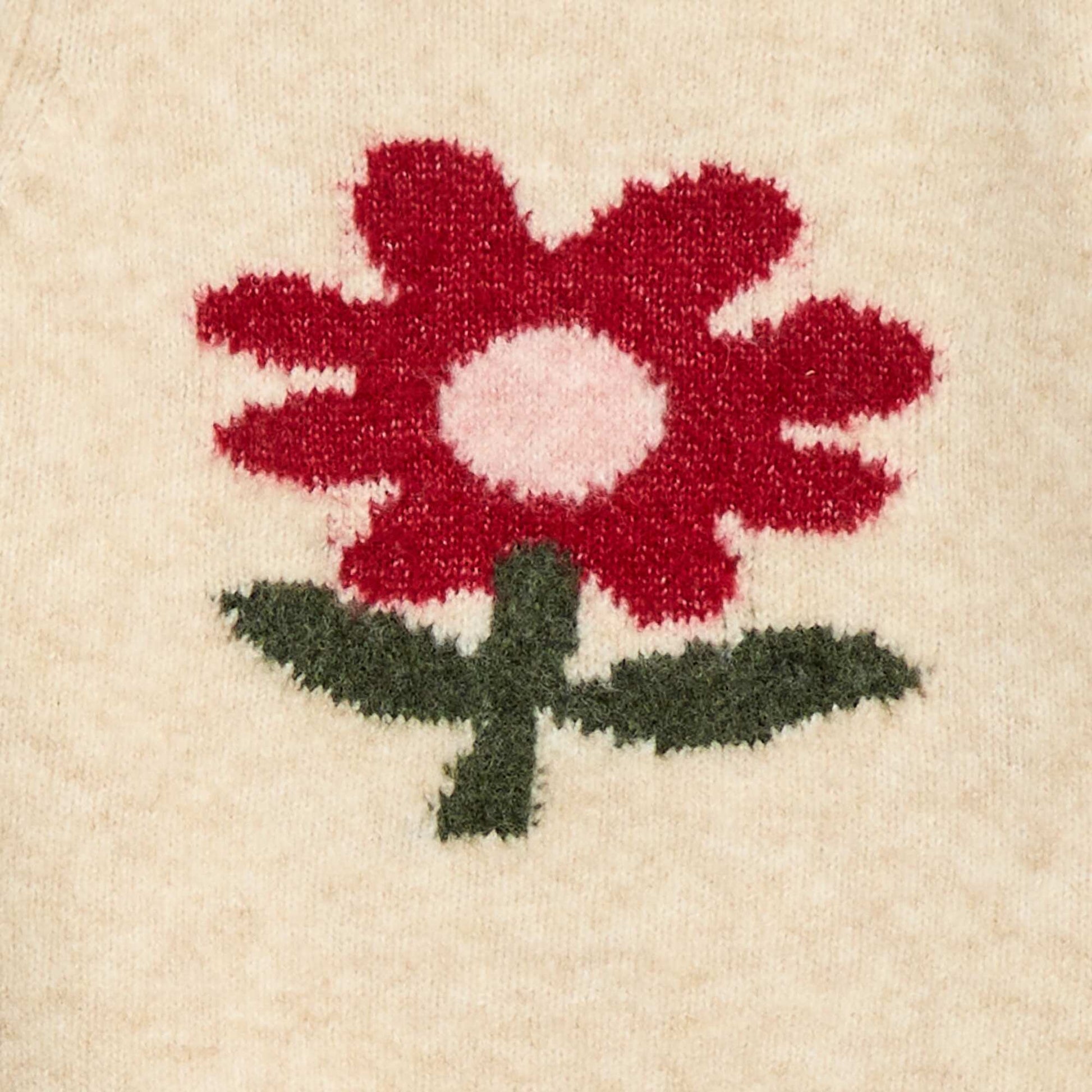 Pull col rond à motif BEIGE