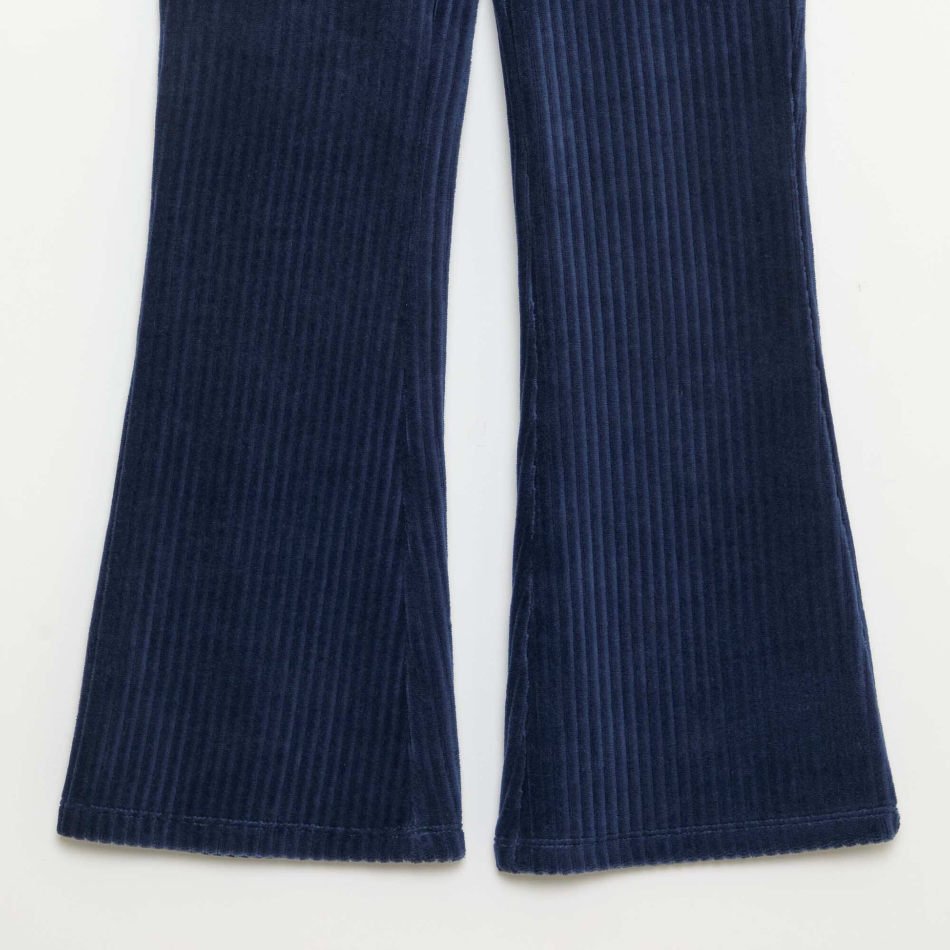 Pantalon flare en velours côtelé BLEU