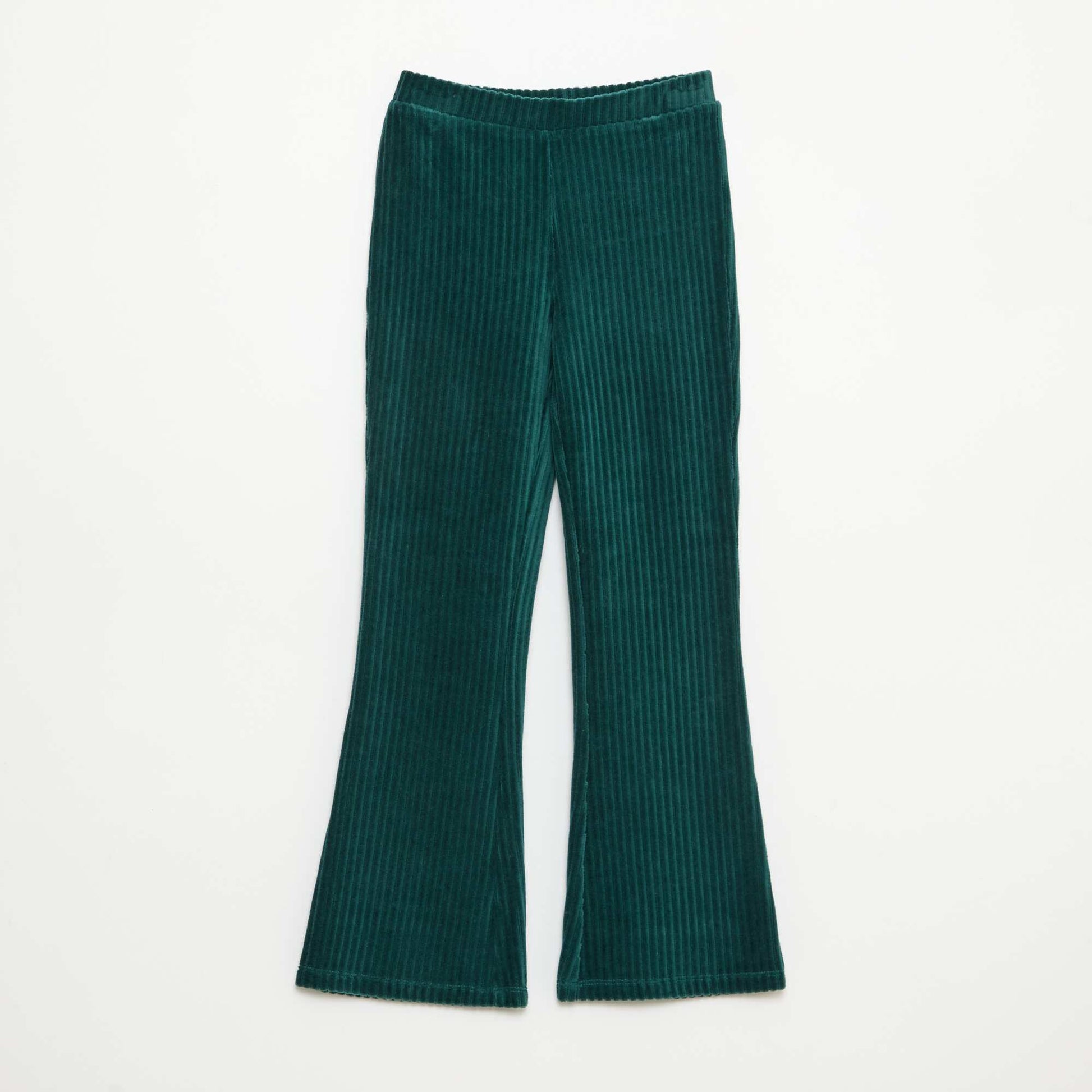 Pantalon flare en velours côtelé VERT