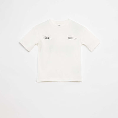 T-shirt imprimé à message BEIGE