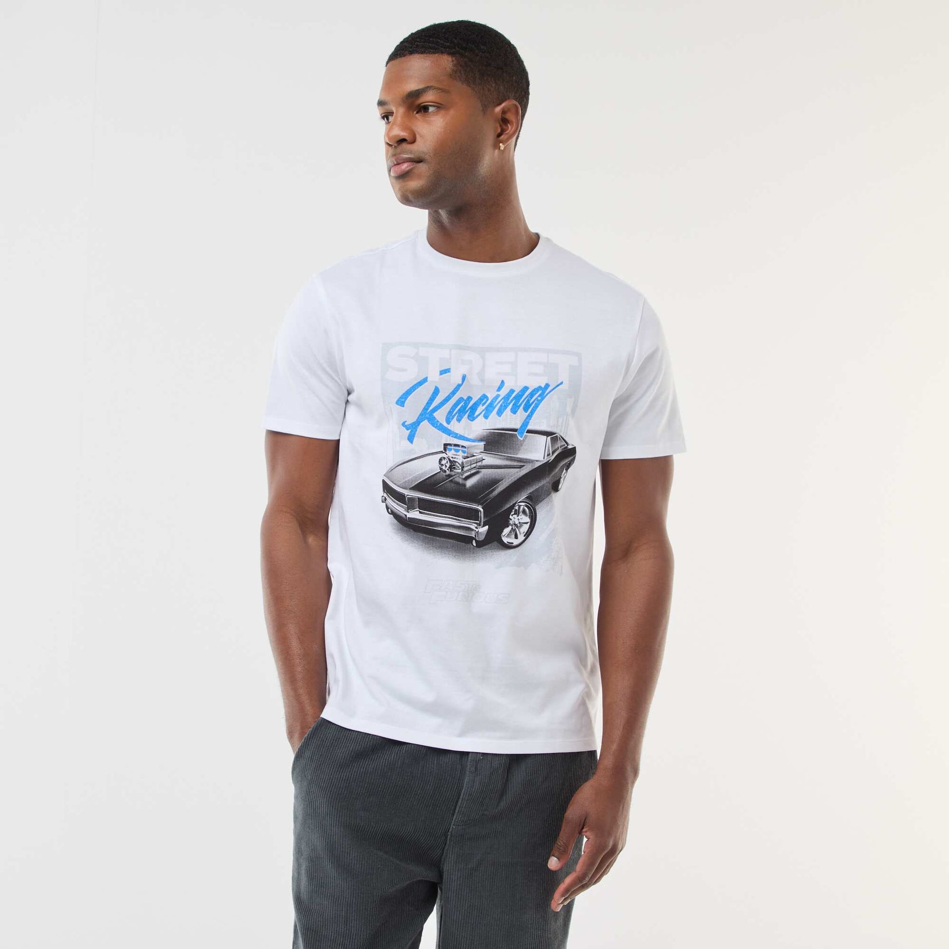 T-shirt 'Fast and Furious' à manches courtes BLANC
