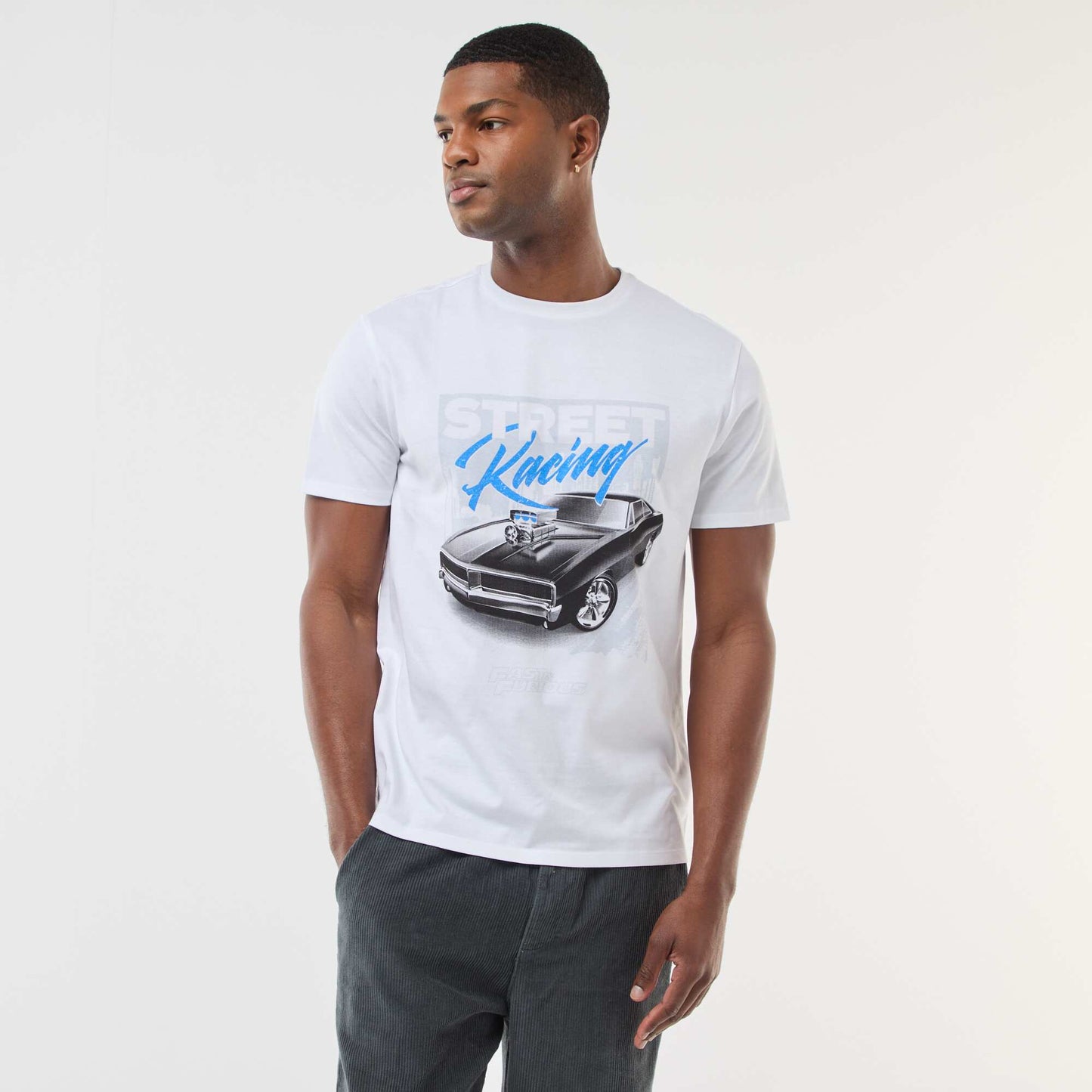 T-shirt 'Fast and Furious' à manches courtes BLANC