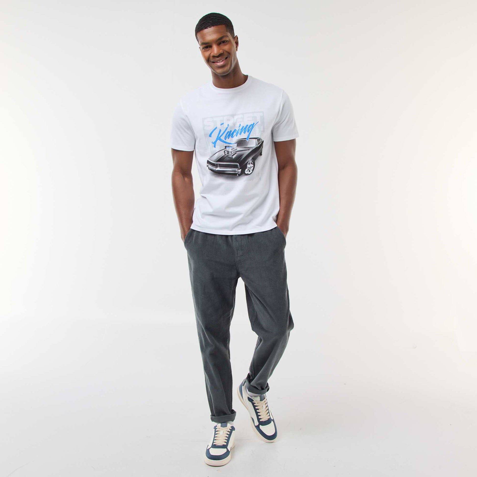 T-shirt 'Fast and Furious' à manches courtes BLANC