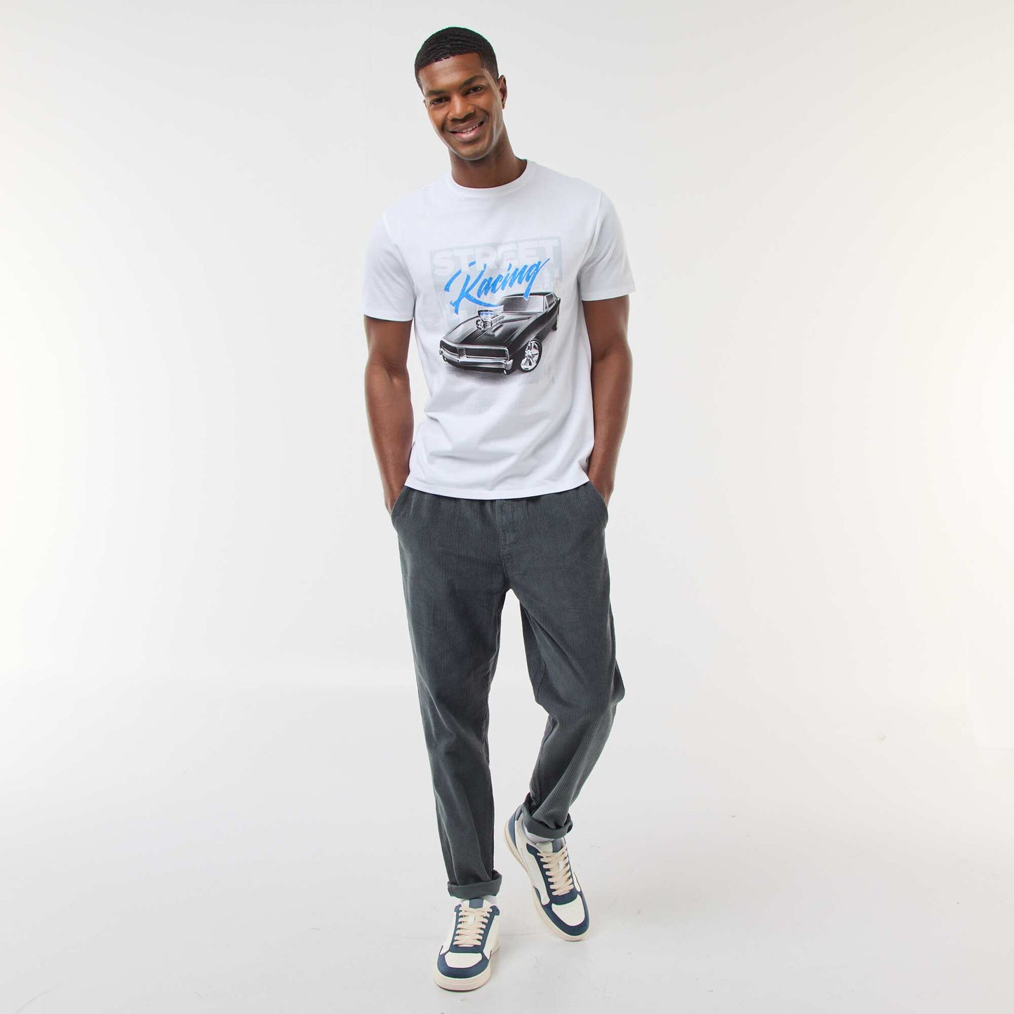 T-shirt 'Fast and Furious' à manches courtes BLANC