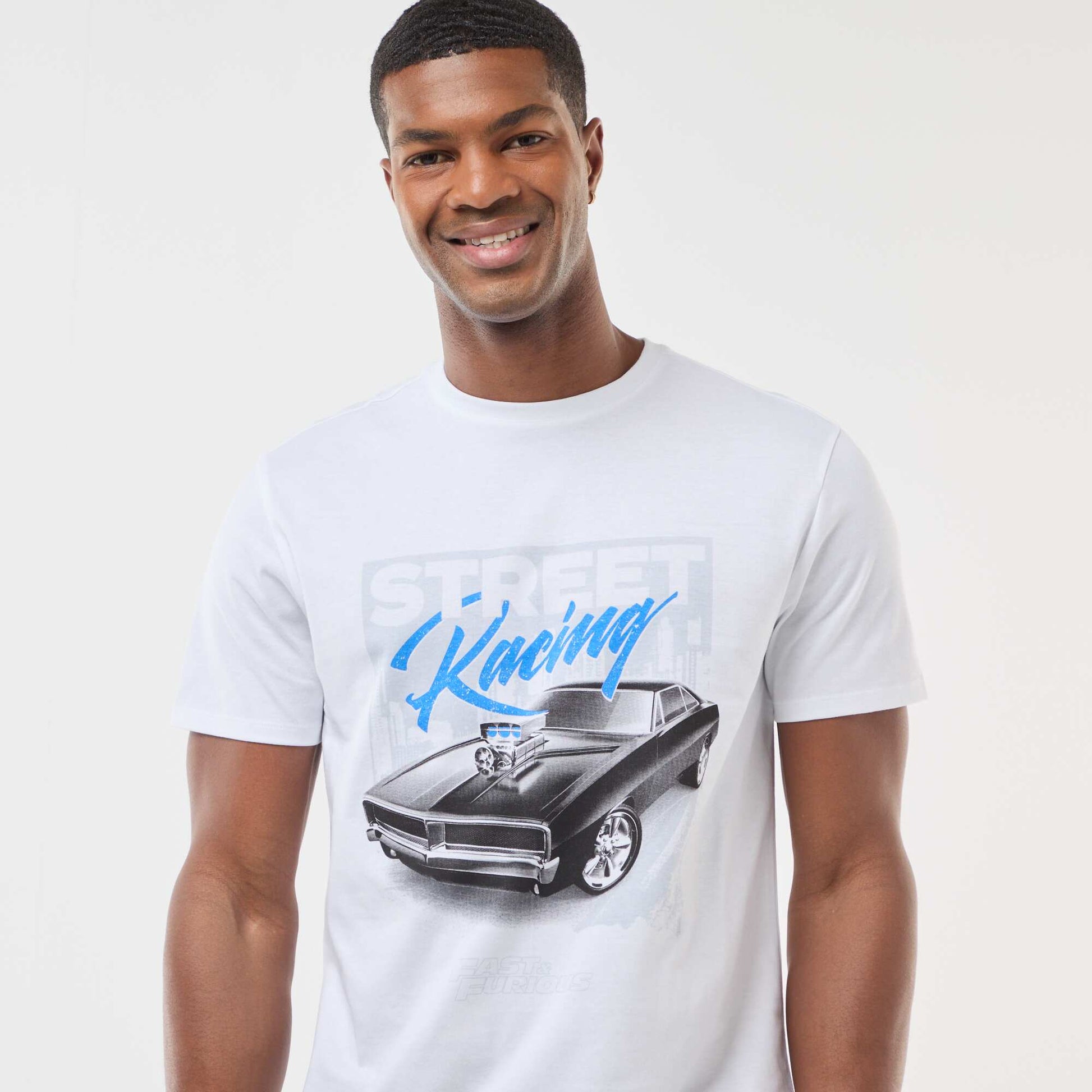 T-shirt 'Fast and Furious' à manches courtes BLANC