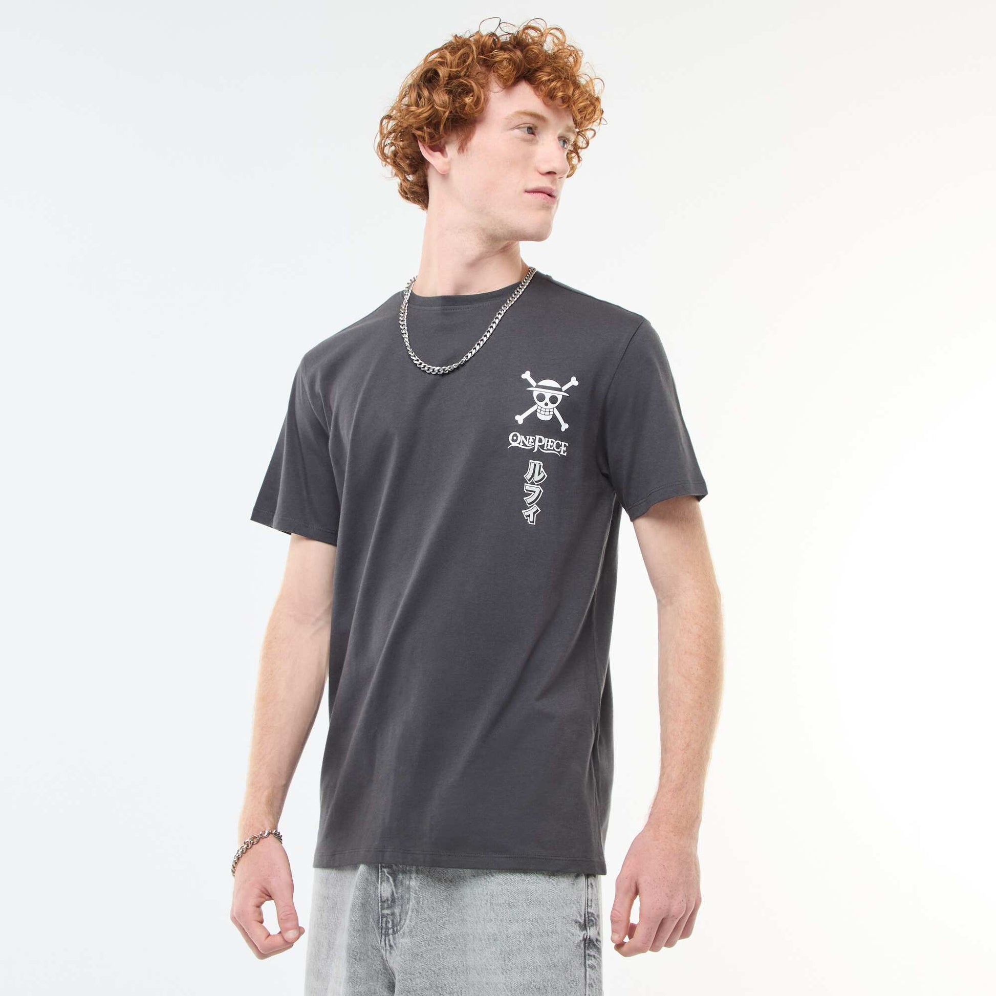T-shirt 'One piece' en coton NOIR
