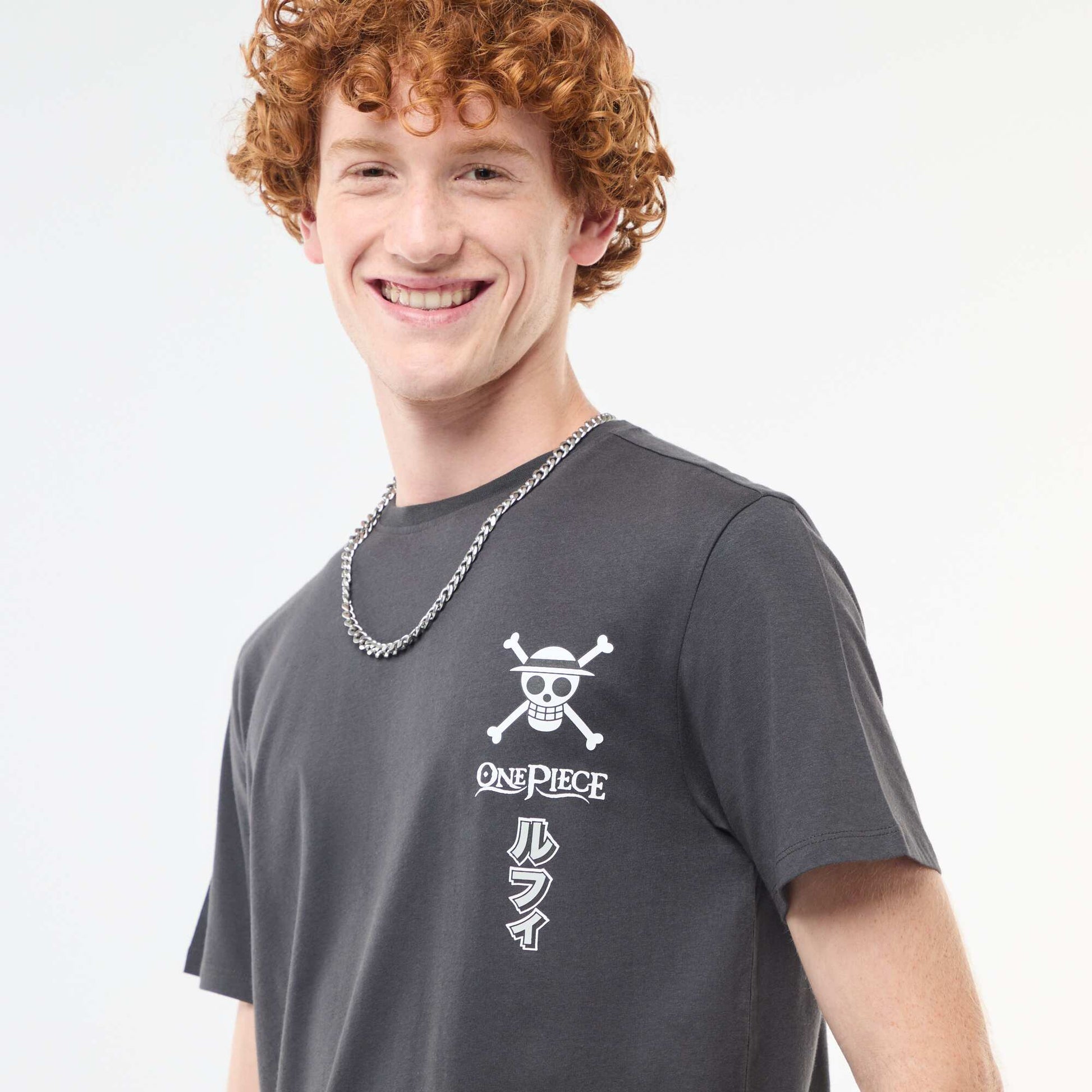 T-shirt 'One piece' en coton NOIR