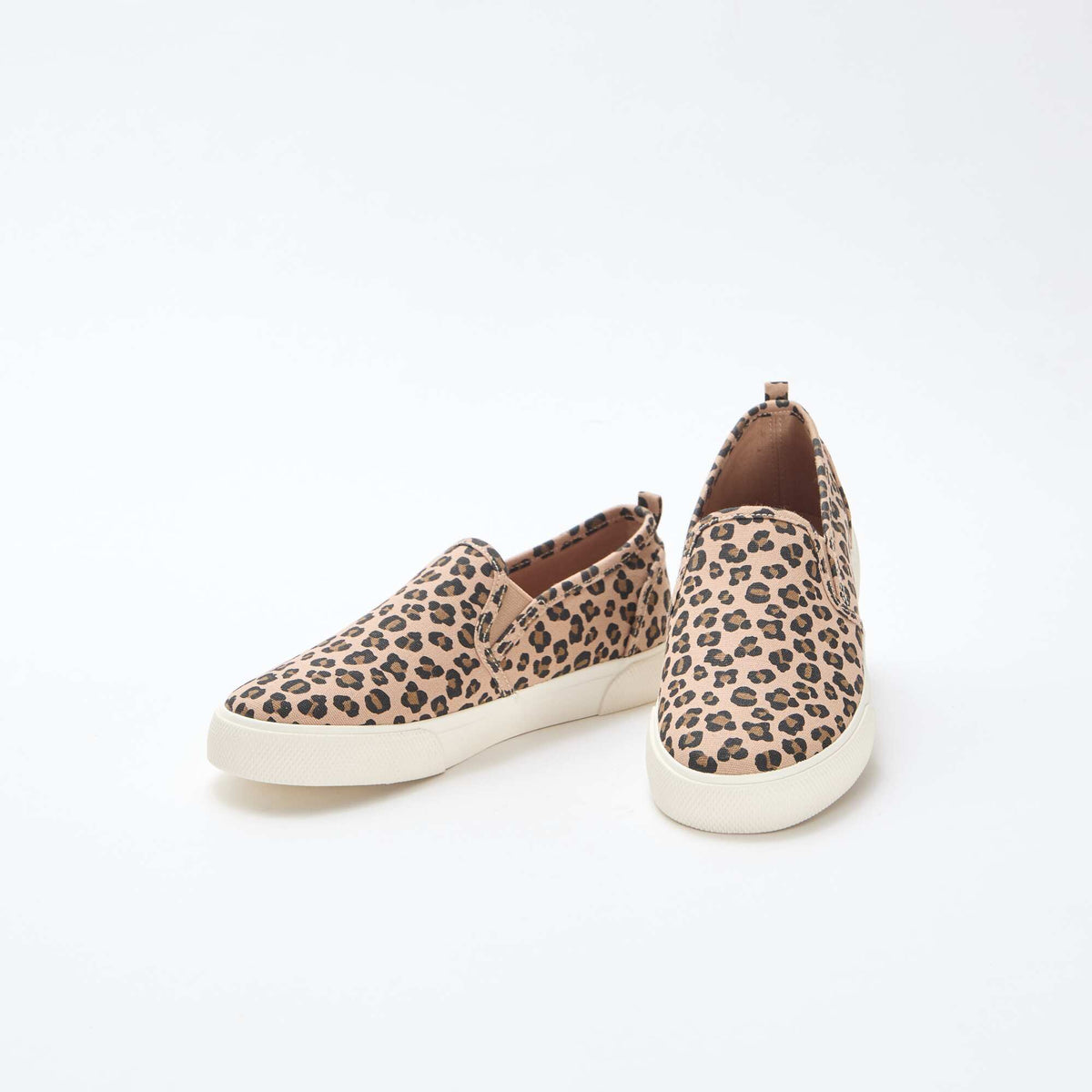 Baskets slip-on imprimé léopard MARRON