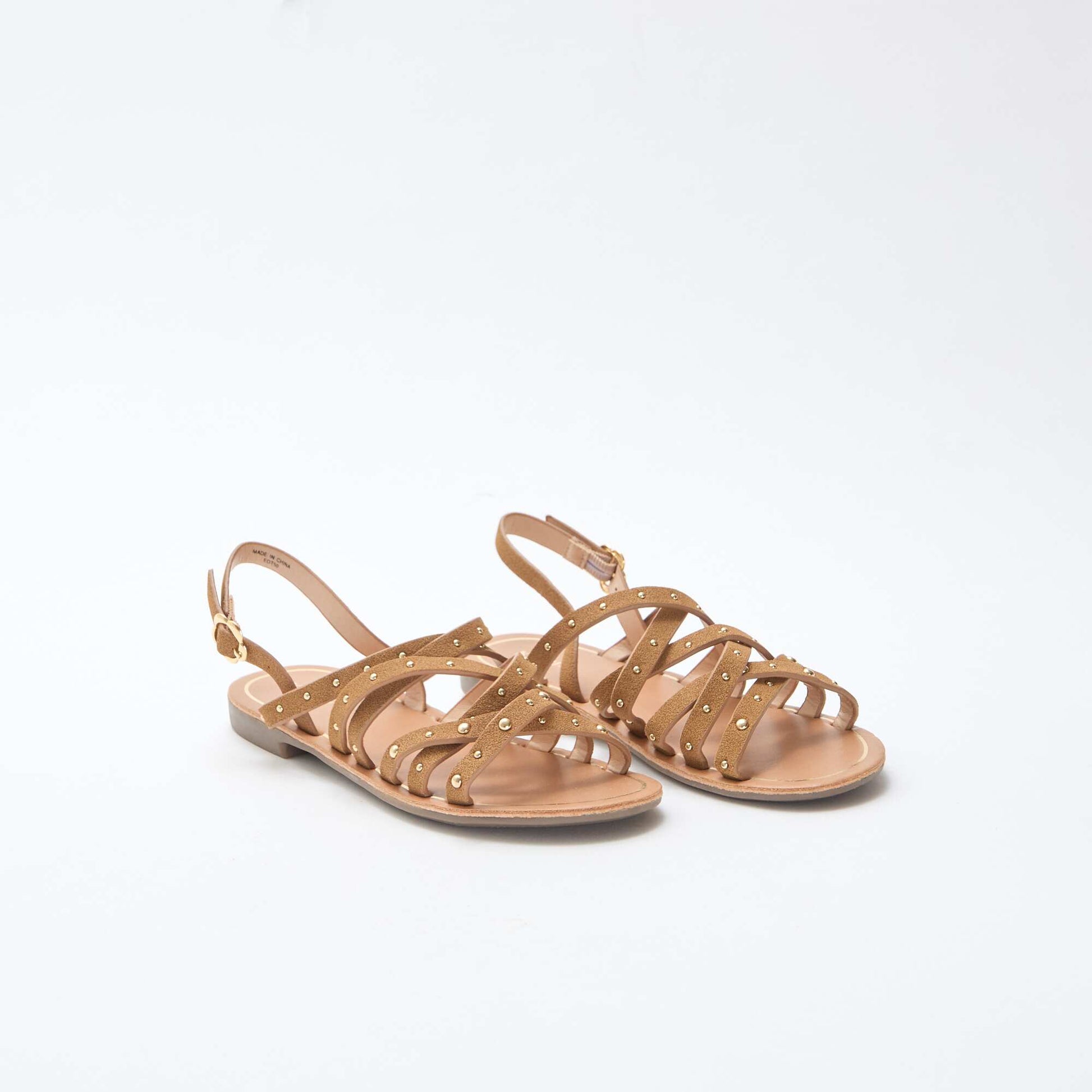 Sandales brides avec clous BEIGE