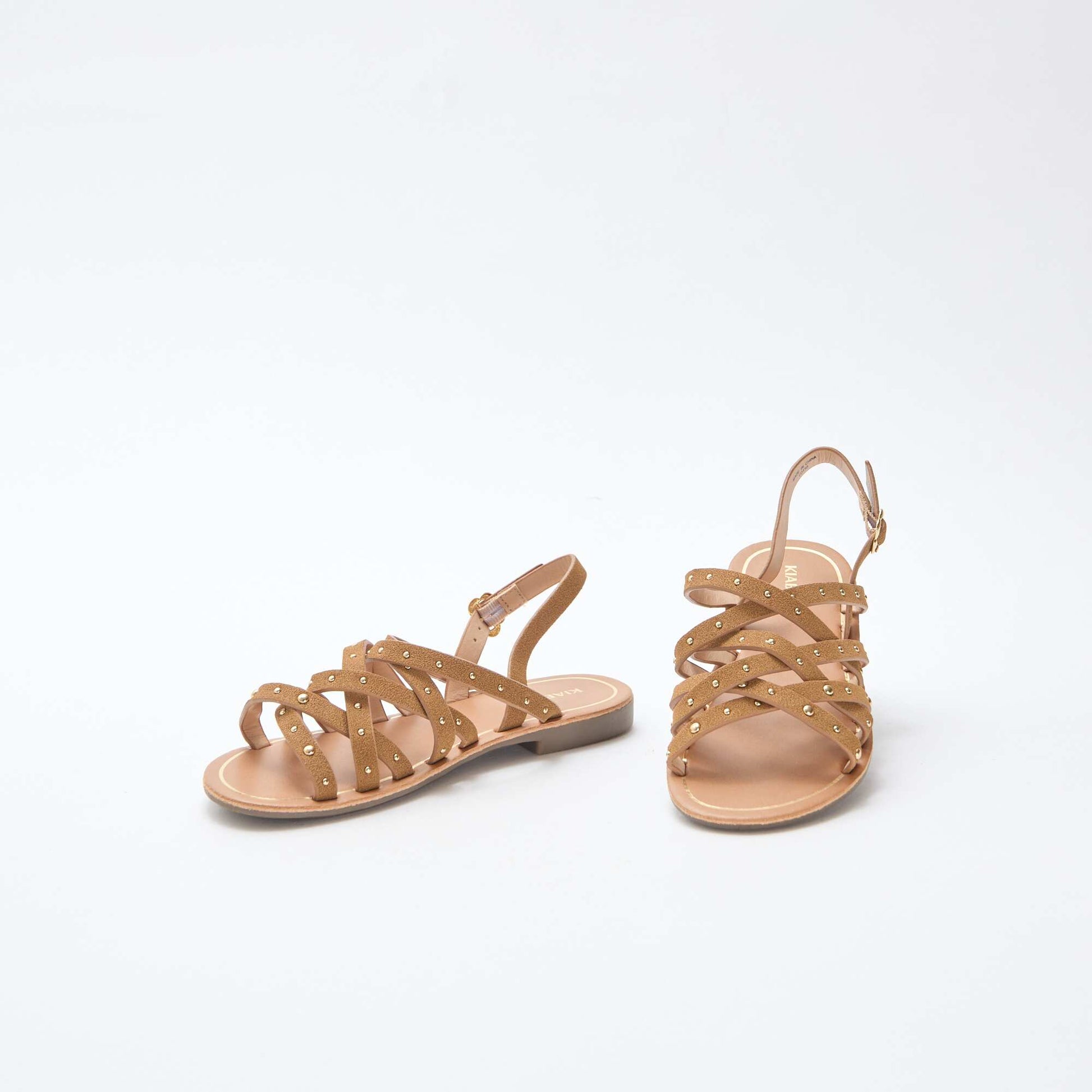Sandales brides avec clous BEIGE