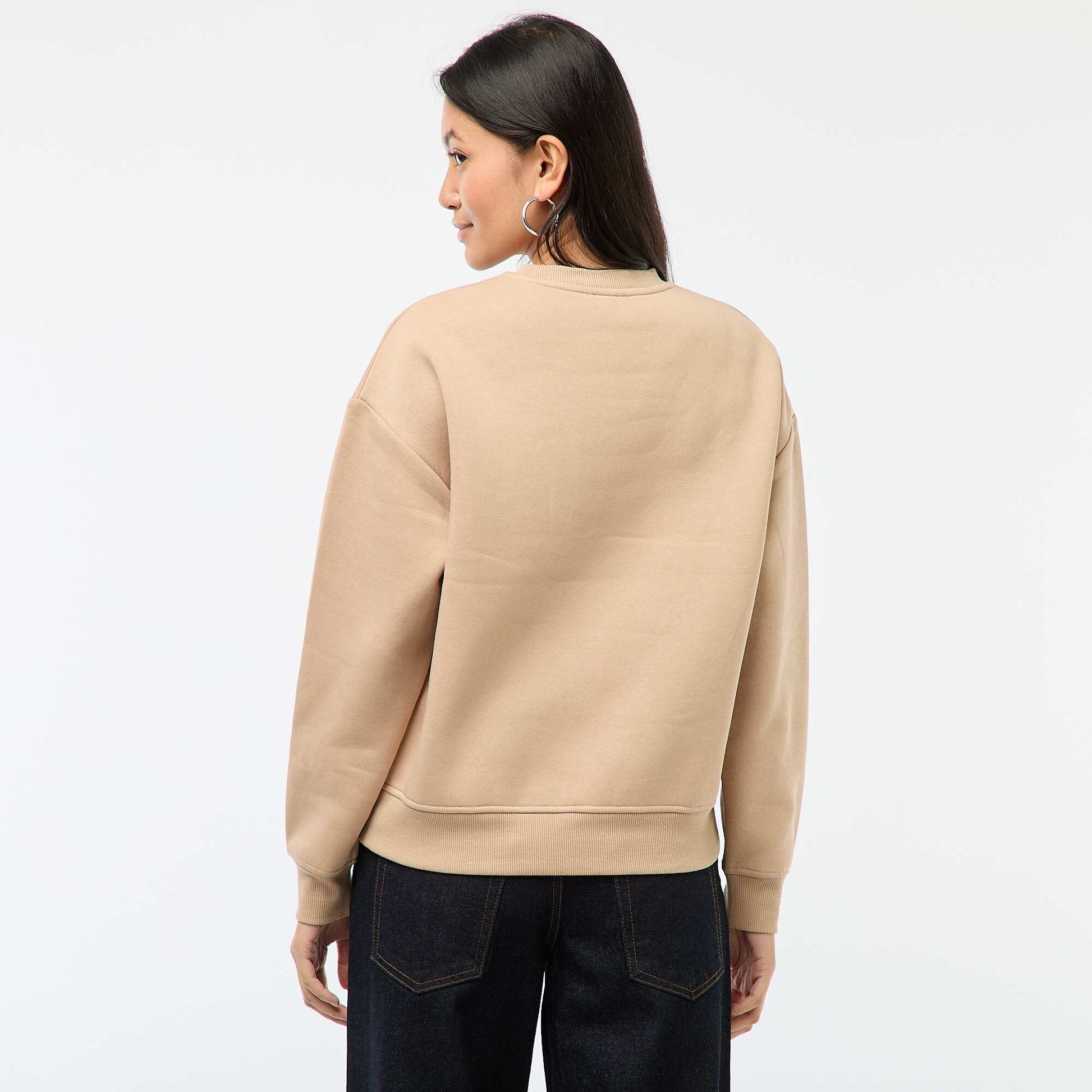 Sweat en molleton imprimé 'Mickey' BEIGE