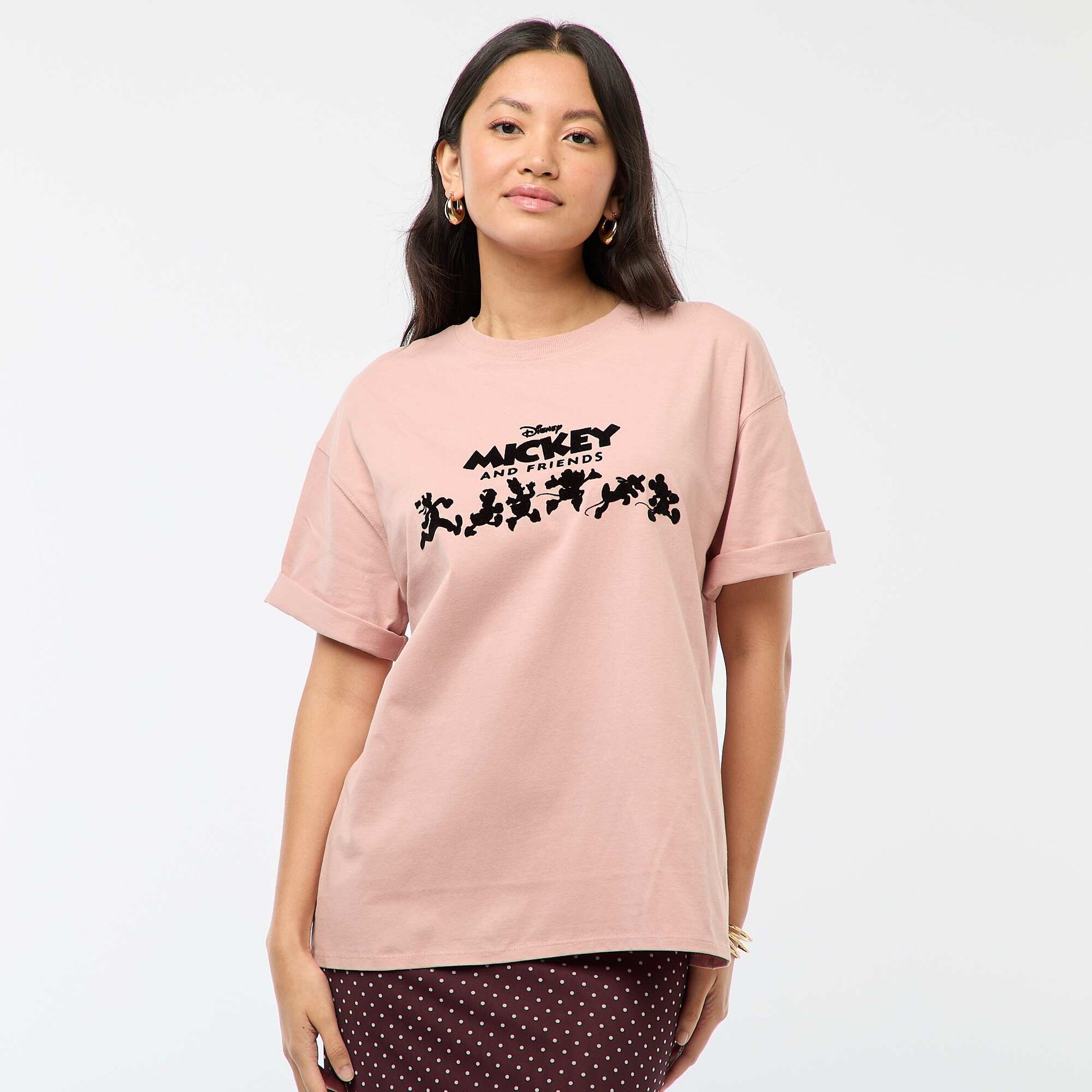 Tee-shirt oversize 'Mickey' VIEUX ROSE