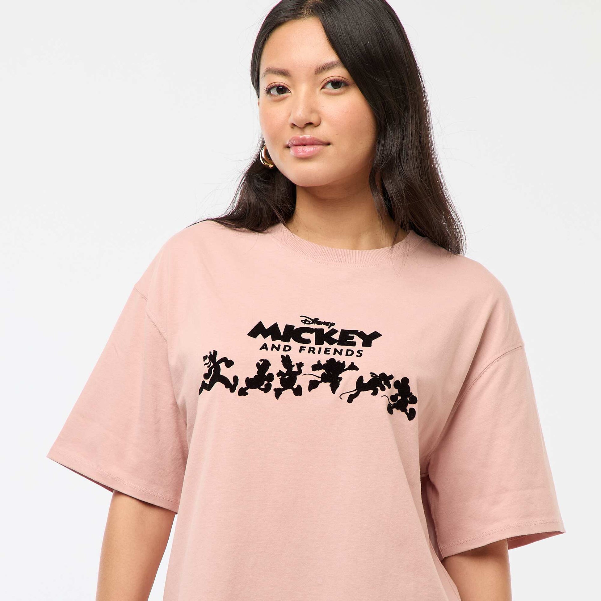 Tee-shirt oversize 'Mickey' VIEUX ROSE